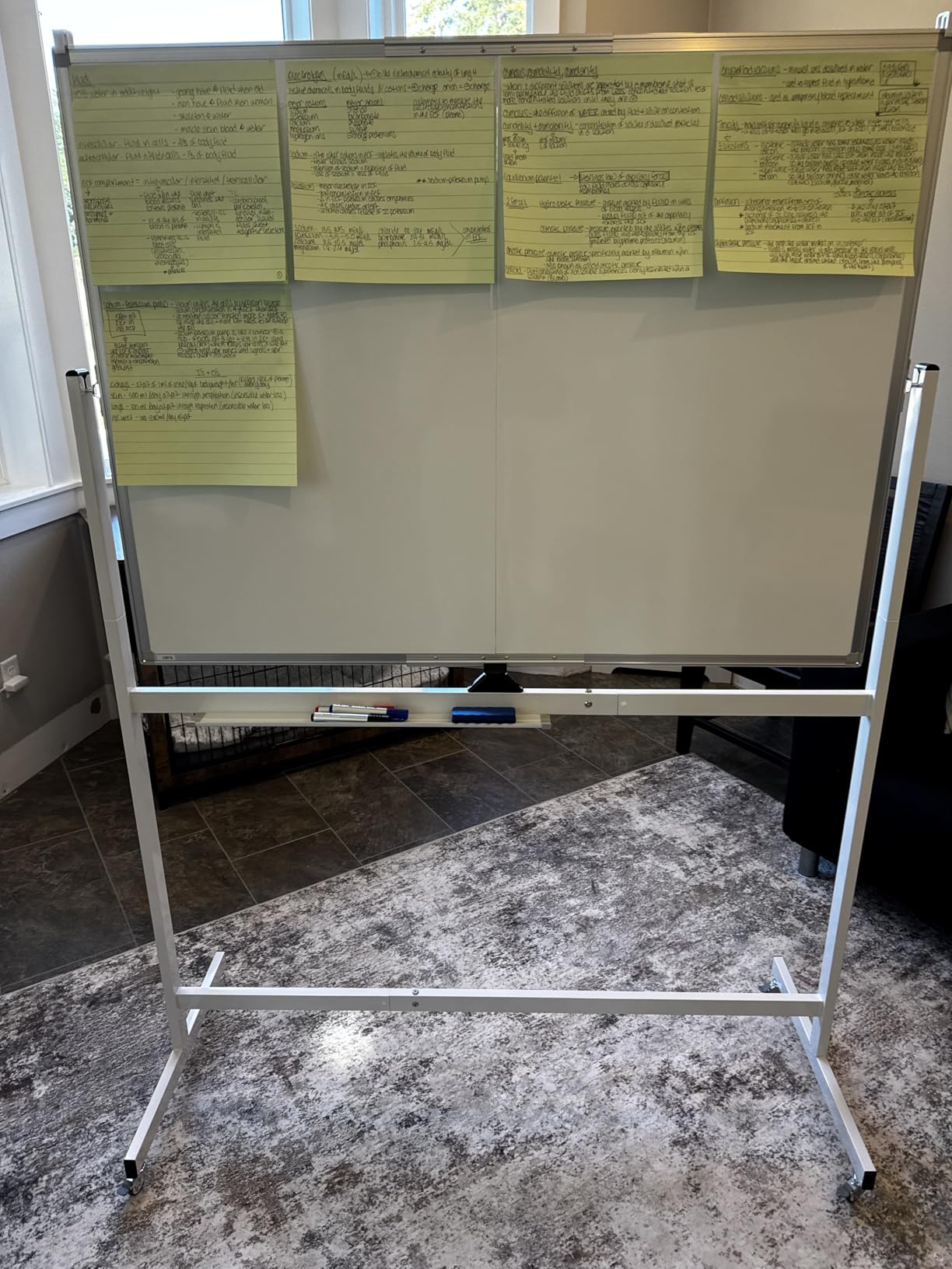 Large Rolling Whiteboard on Wheels, 48