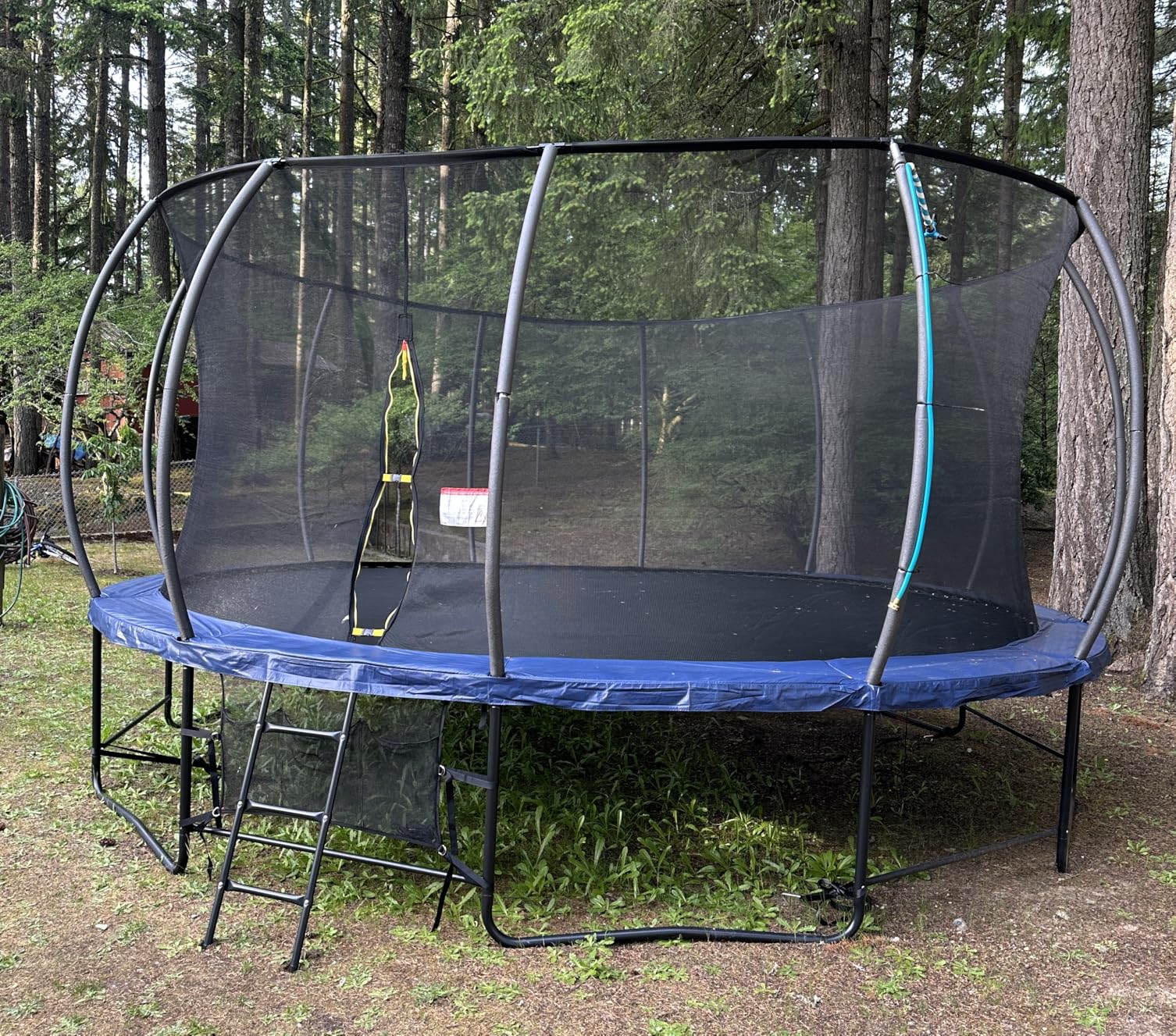 Lyromix 12 14 15 16FT Trampoline Outdoor with Basketball Hoop, Trampoline with Lights for Kids and Adults, Recreational Trampolin with Sprinkler, Stakes - Customer Photo 3