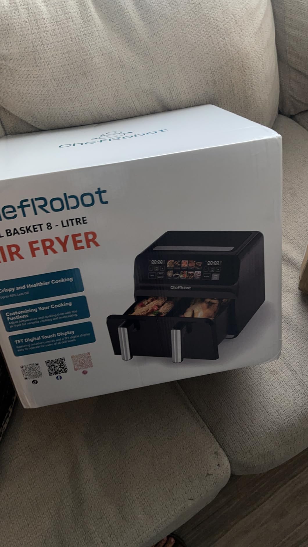 ChefRobot Dual Air Fryer 8 Quart TFT Touch Screen Non Toxic for Family Size/Kitchen/RV - Customer Photo 1