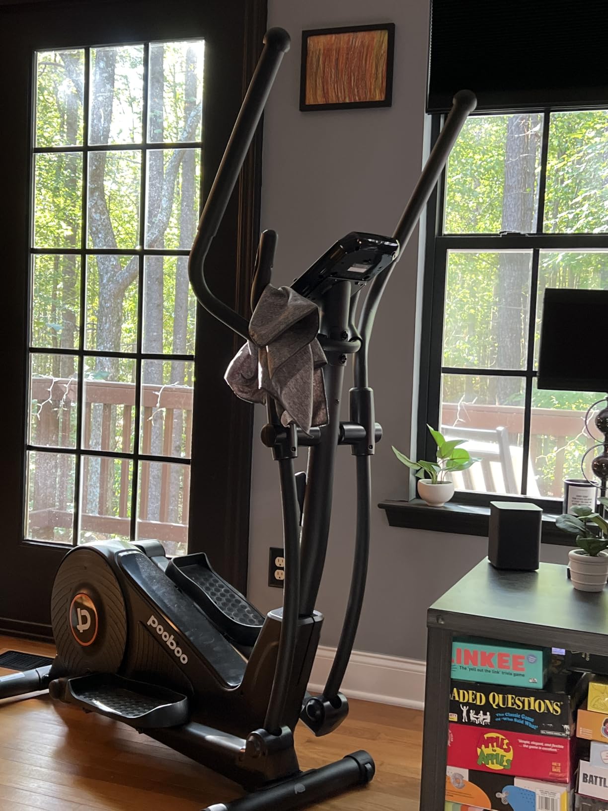 pooboo Elliptical Machine, Elliptical Exercise Machine with 16-Level Resistance&Hyper-Quiet Magnetic Driving System, Elliptical Machine for Home with LCD Monitor&15.5IN Stride, 350LBS Weight Capacity - Customer Photo 1