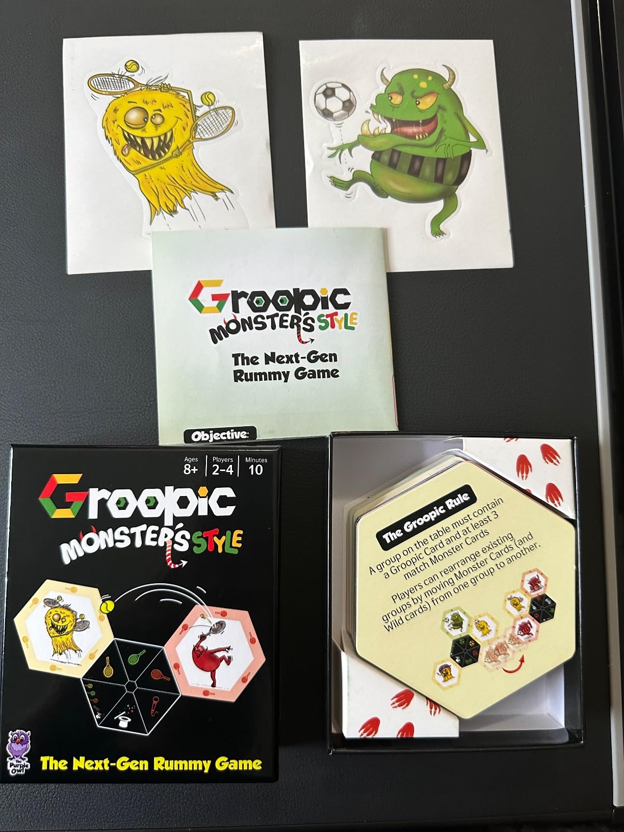 THE PURPLE OWL Groopic Monster's Style - A Rummy Strategy Card Game for Kids | Kids Card Games | Fun Family Game Night | Christmas Games for Kids 8-12 & Adults | Family Games 2-4 Players - Customer Photo 2