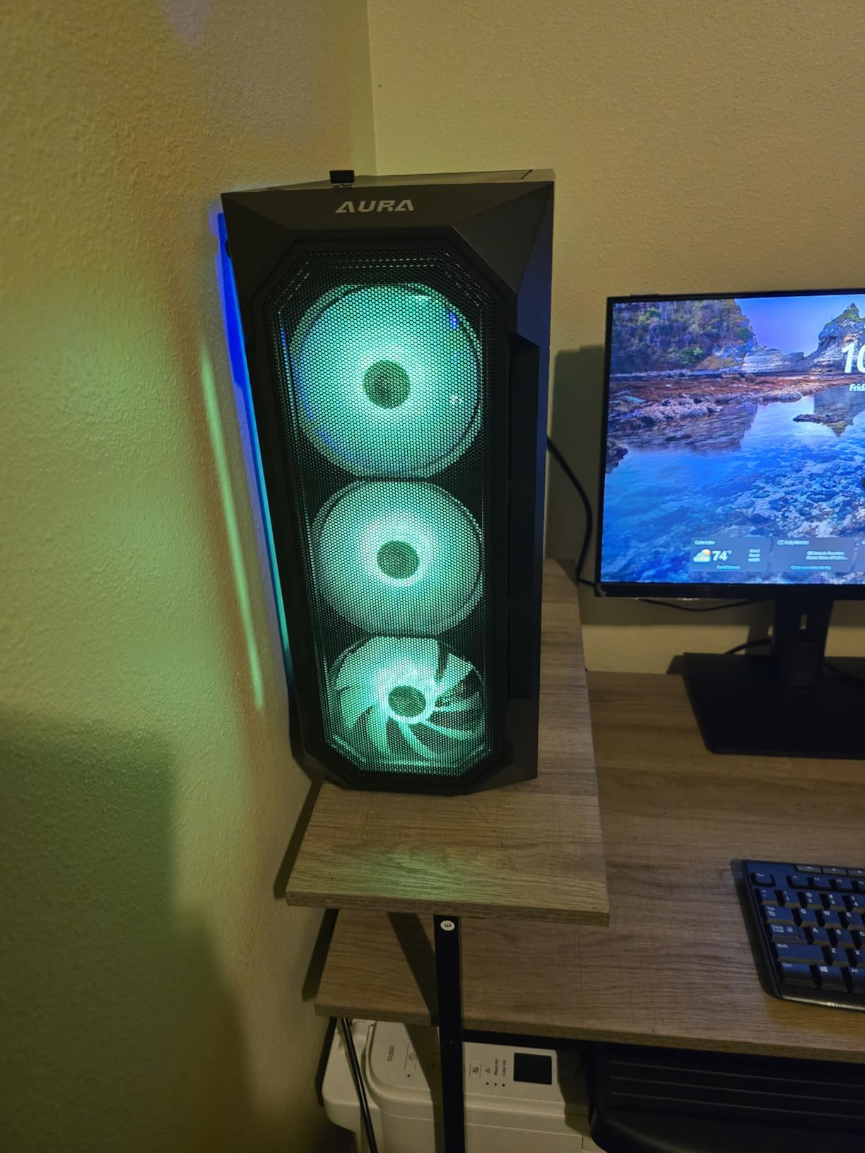GAMDIAS ATX Mid Tower Gaming Computer PC Case Tempered Glass, Built-in 4X 120mm ARGB Case Fans, Front Airflow Mesh, Up to 6x120mm Fans, 340mm GPU/VGA, 360mm AIO/Radiator, 160mm CPU Cooler - Customer Photo 1