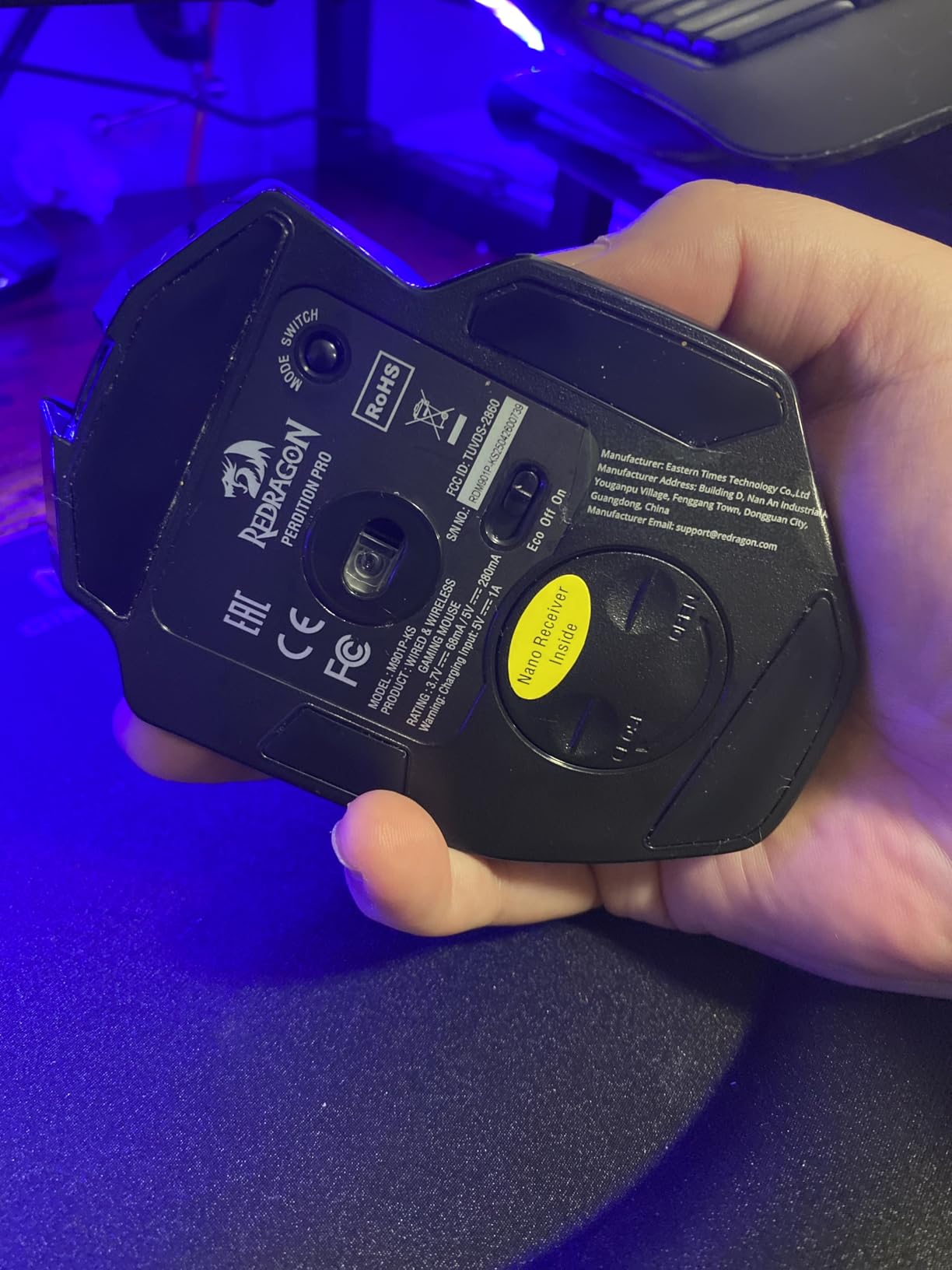 Redragon Wireless Gaming Mouse, MMO Gaming Mouse UP 16,000 DPI, 16 Macro Programmable Buttons, RGB Rechargeable Mouse with 12 Side Buttons, 70Hrs for PC Laptop MOBA FPS, White,M901P-WS - Customer Photo 4