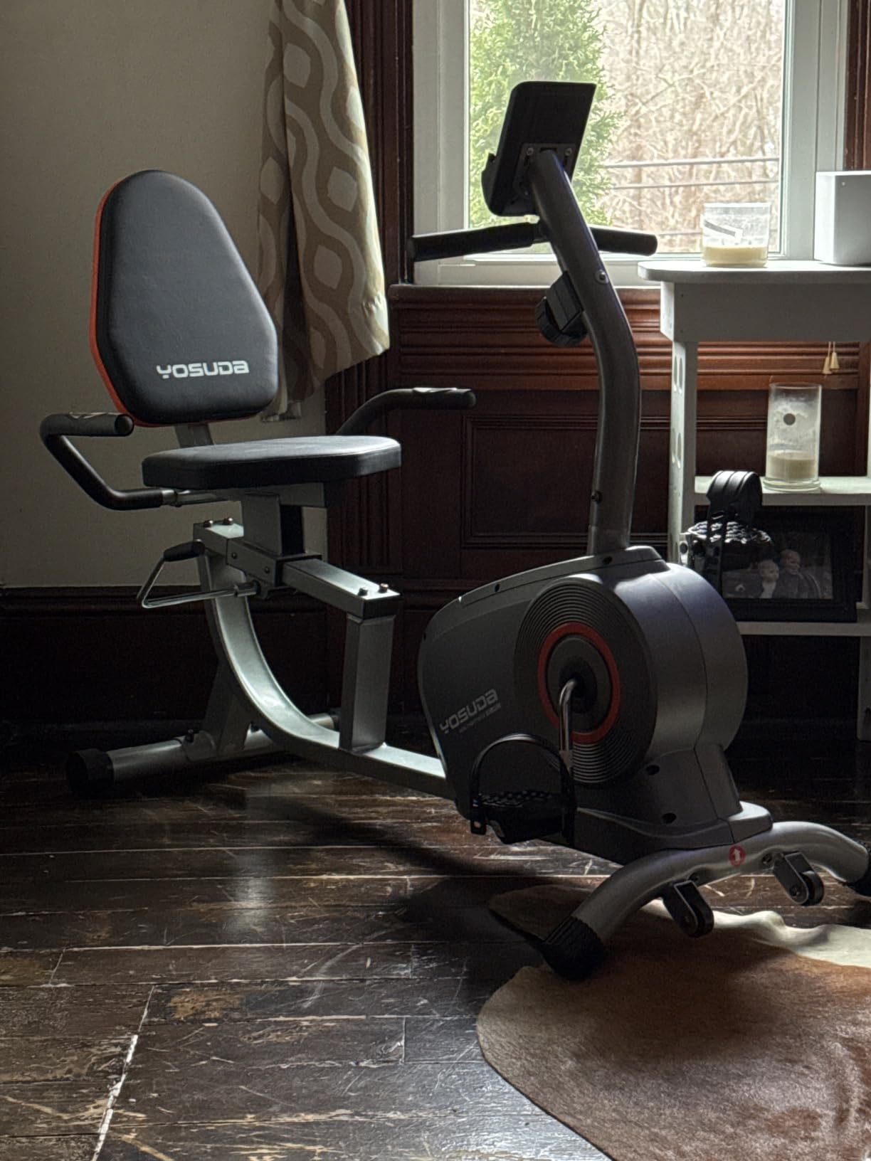 YOSUDA Recumbent Exercise Bike for Home，Magnetic Staionary Bike for Seniors/Adults with Adjustable Seat, 350LB Capacity, 16-level Resistance, LCD Monitor & Pulse Sensors - Customer Photo 2