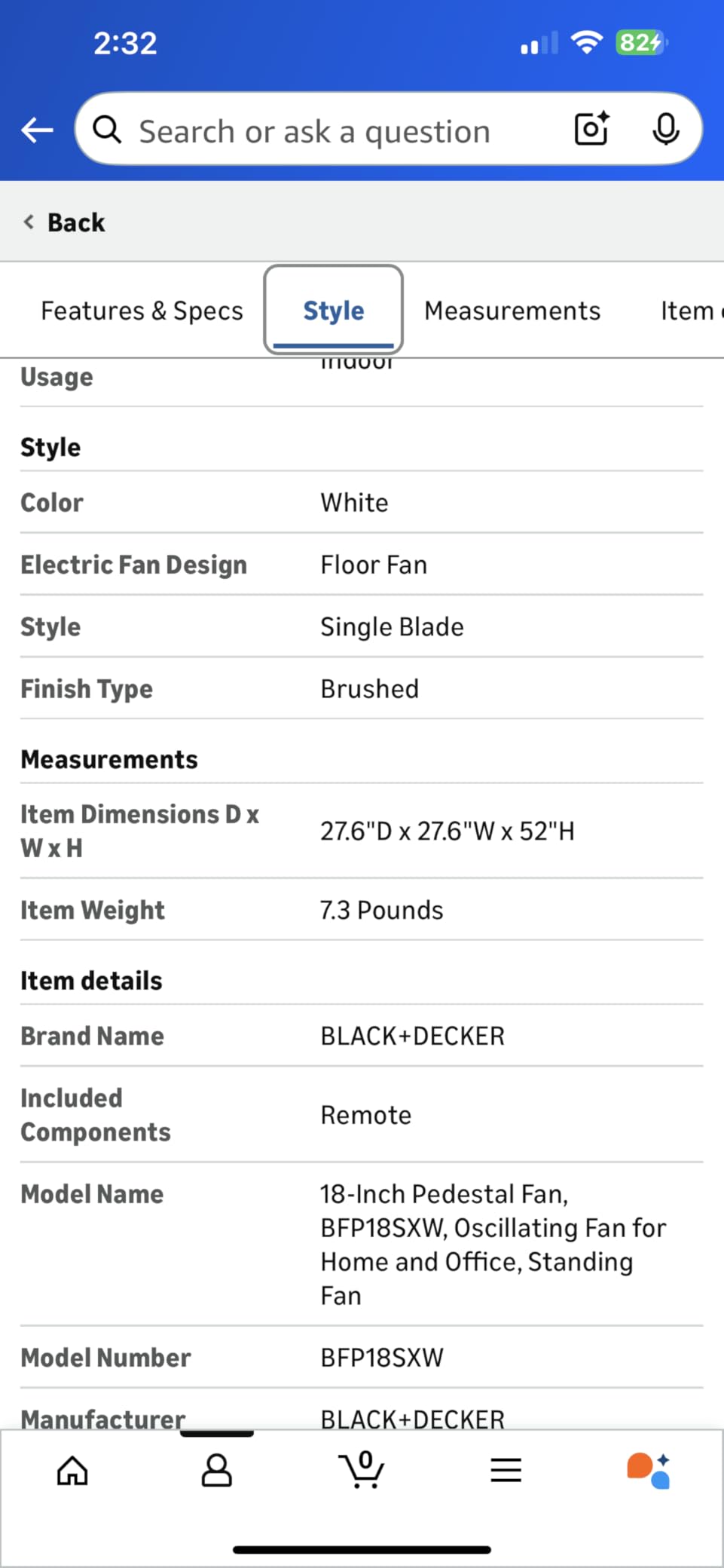 BLACK+DECKER 16-Inch Pedestal Fan, BFP16MXB, Oscillating Fan for Home and Office, Standing Fan with 3 Speed Settings, Height Adjustable with Adjustable Head Tilt, Black - Customer Photo 2