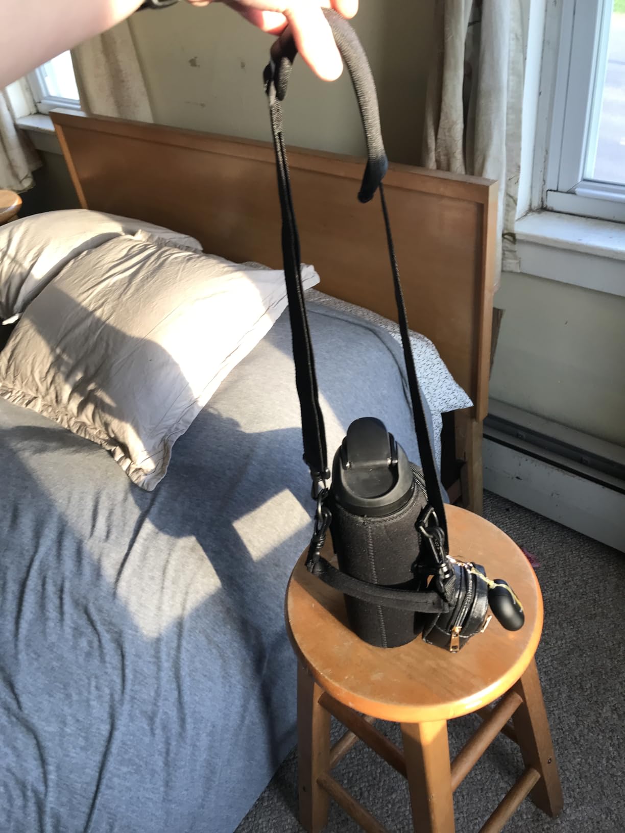 TANAAB Water Bottle Holder Bag with Phone Pocket for Owala FreeSip 32 oz Neoprene Water Bottle Carrier Pouch with Adjustable Shoulder Hand Strap Crossbody Accessories for Hiking Travelling Camping - Customer Photo 2