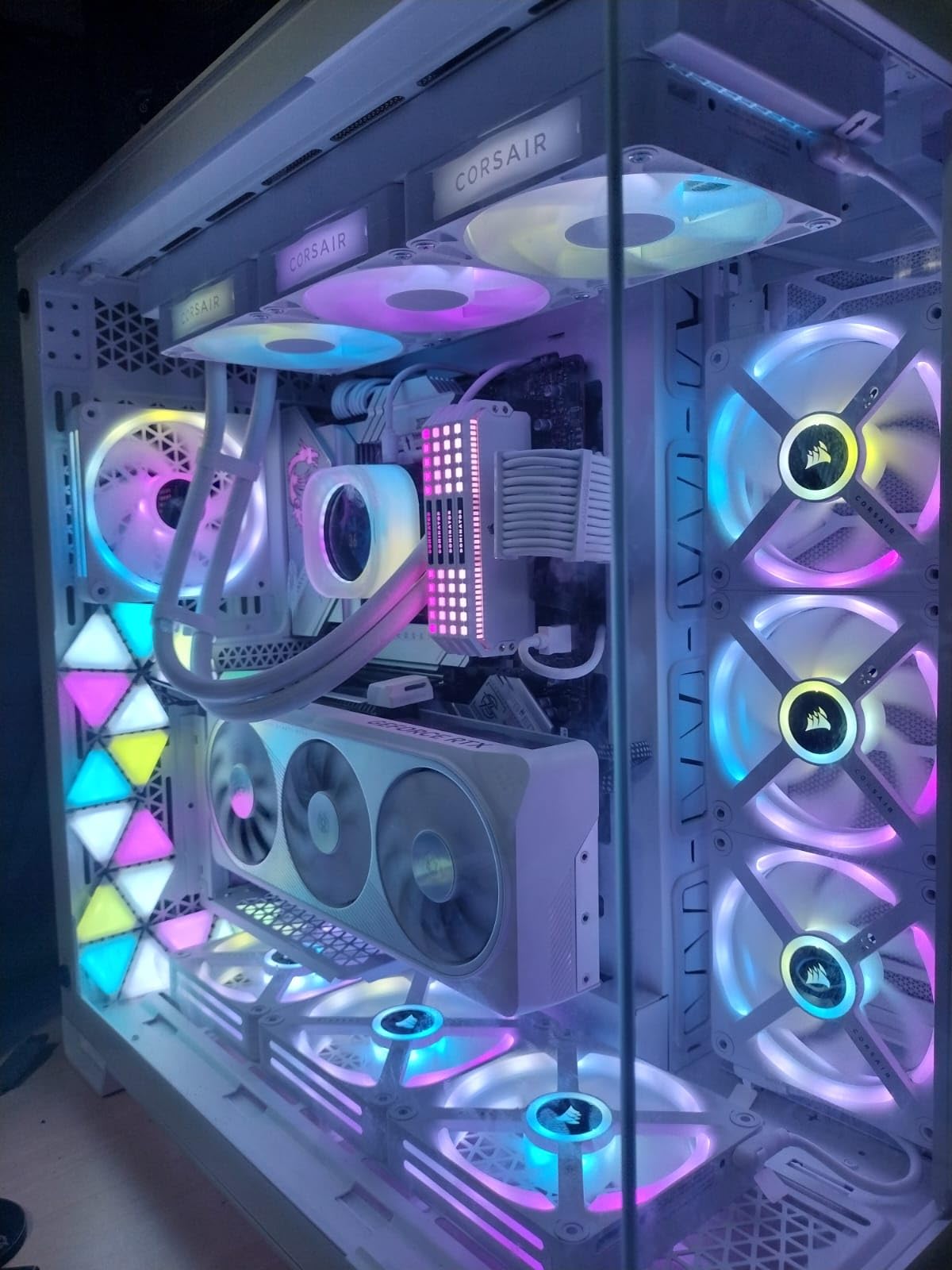 CORSAIR iCUE Link Titan 360 RX RGB Liquid CPU Cooler – 360mm AIO – Low-Noise – FlowDrive Cooling Engine – Intel LGA 1851/1700, AMD AM5/AM4 – 3X RX120 RGB Fans – iCUE Link System Hub Included – Black Customer Review CORSAIR iCUE Link Titan 360 RX RGB Liquid CPU Cooler – 360mm AIO – Low-Noise – FlowDrive Cooling Engine – Intel LGA 1851/1700, AMD AM5/AM4 – 3X RX120 RGB Fans – iCUE Link System Hub Included – Black - Customer Photo 3