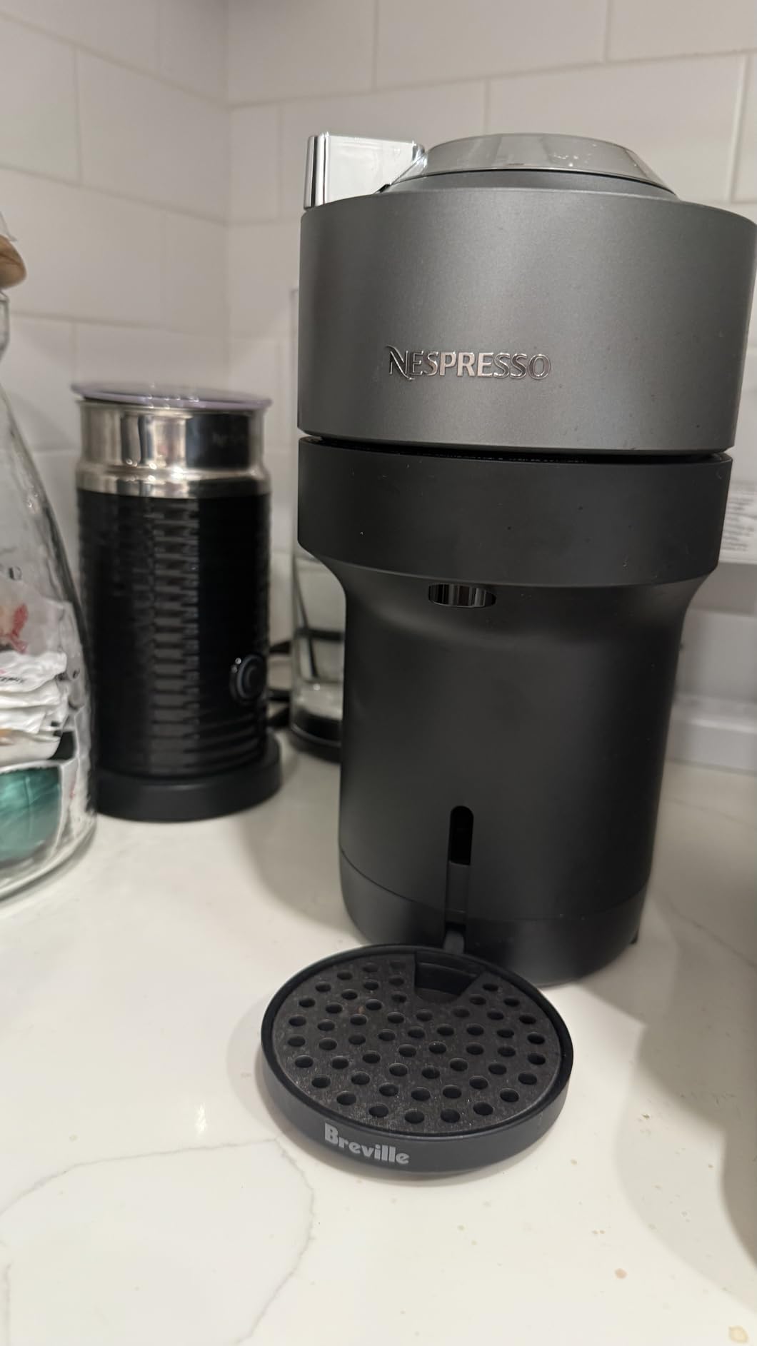 Nespresso Festive Vertuo Pop+ Coffee and Espresso Maker by Breville, Matte Black Gold - Customer Photo 1