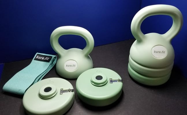 kure.fit Adjustable Kettlebell | 5 lb - 12 lb | Kettlebell Weights Set for Home Gym | Full-Body Workouts, Strength Training, Weight Loss | Fabric Booty Band | Beginners & Women - Customer Photo 1