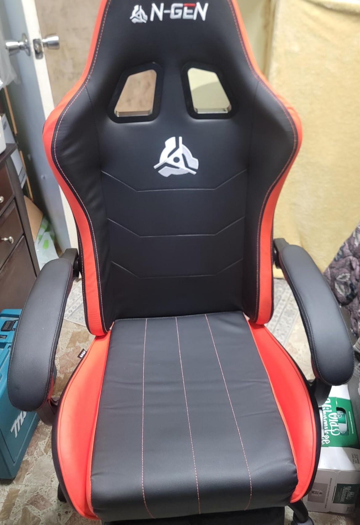 N-GEN GAMING Video Gaming Chair with Footrest Lumbar Support for Home Office High Back Recliner Height Adjustable Ergonomic Comfy Leather Computer Desk Chair (Black) Customer Review N-GEN GAMING Video Gaming Chair with Footrest Lumbar Support for Home Office High Back Recliner Height Adjustable Ergonomic Comfy Leather Computer Desk Chair (Black) - Customer Photo 1