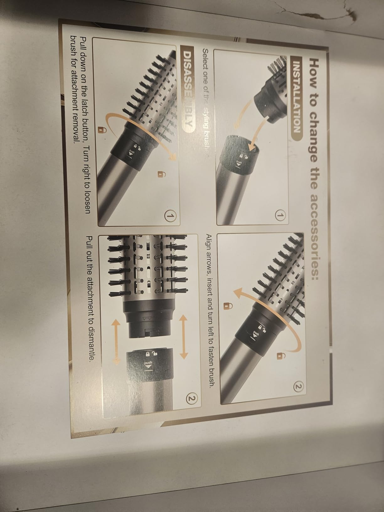 7MAGIC 6 in 1 Multi Hair Styler Dryer Brush, 110,000 RPM High-Speed, Negative Ionic, Fast Drying for Professional Blow Dry, Curling, Volumizing, Straightening and Styling, Gold - Customer Photo 2