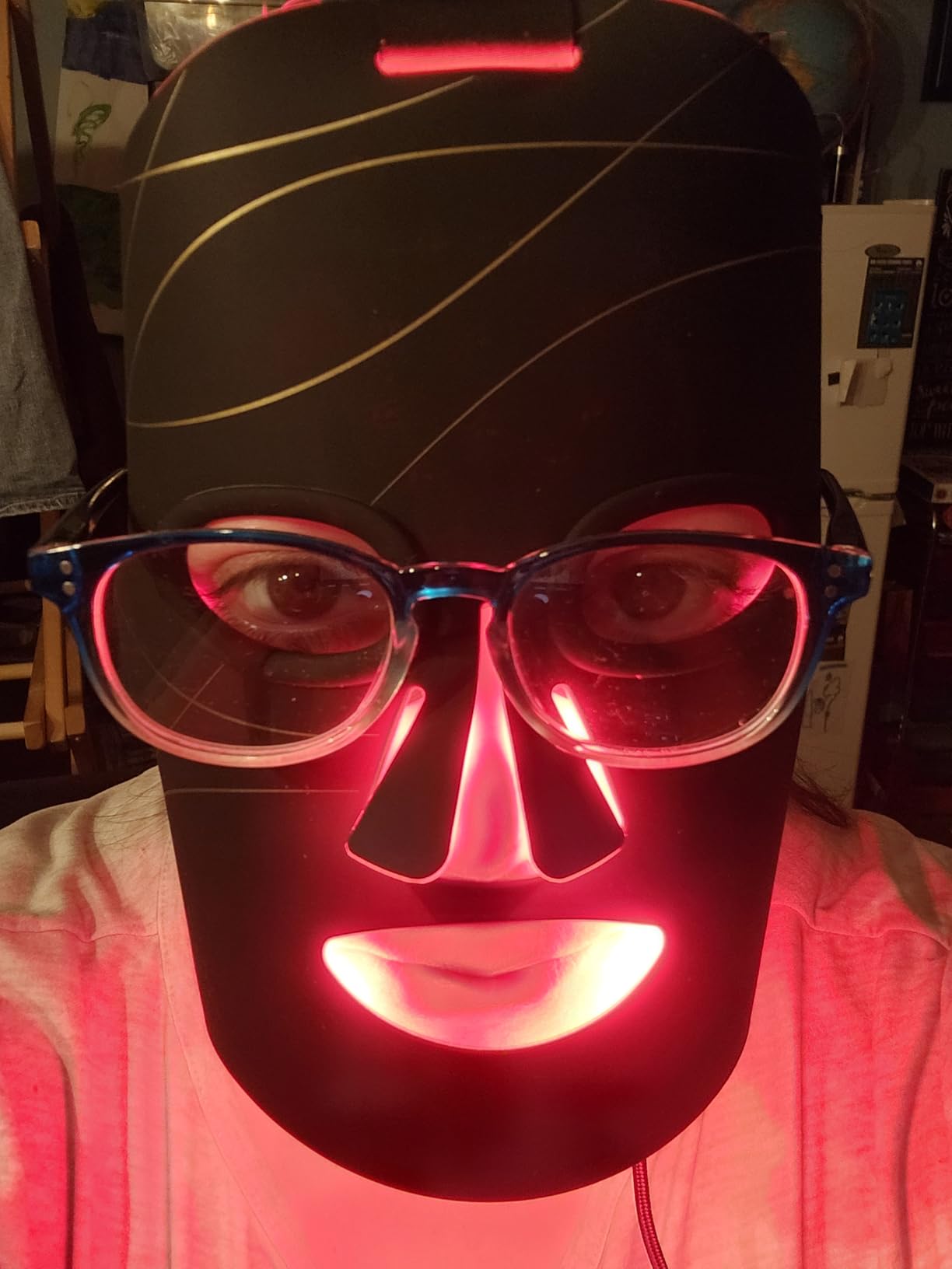 Red Light Therapy Mask: 292 LEDs High Energy Professional Infrared Red Light Therapy Device for Face Led Lighting Facial Mask Replace Photon Rejuvenation - Black - Customer Photo 1