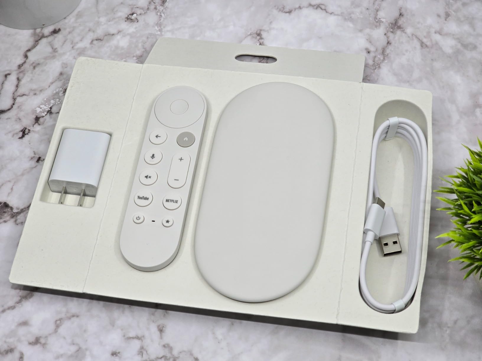 Google TV Streamer 4K - Fast Streaming Entertainment on Your TV with Voice Search Remote - Watch Movies, Shows, Live TV, and Netflix in 4K HDR - Smart Home Control - 32 GB of Storage - Porcelain - Customer Photo 4