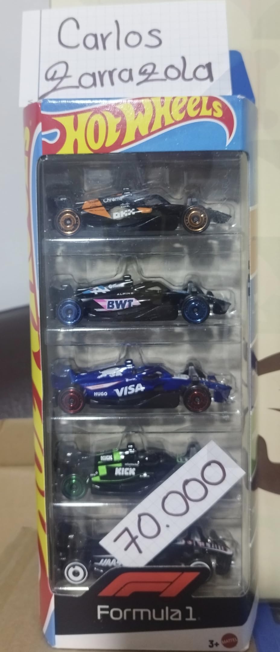 Hot Wheels Toy Cars Formula 1 5-Pack, Set of 5 1:64 Scale Die-Cast Vehicles Featuring F1 Racing Team Decos, Collectible Race Cars - Customer Photo 2