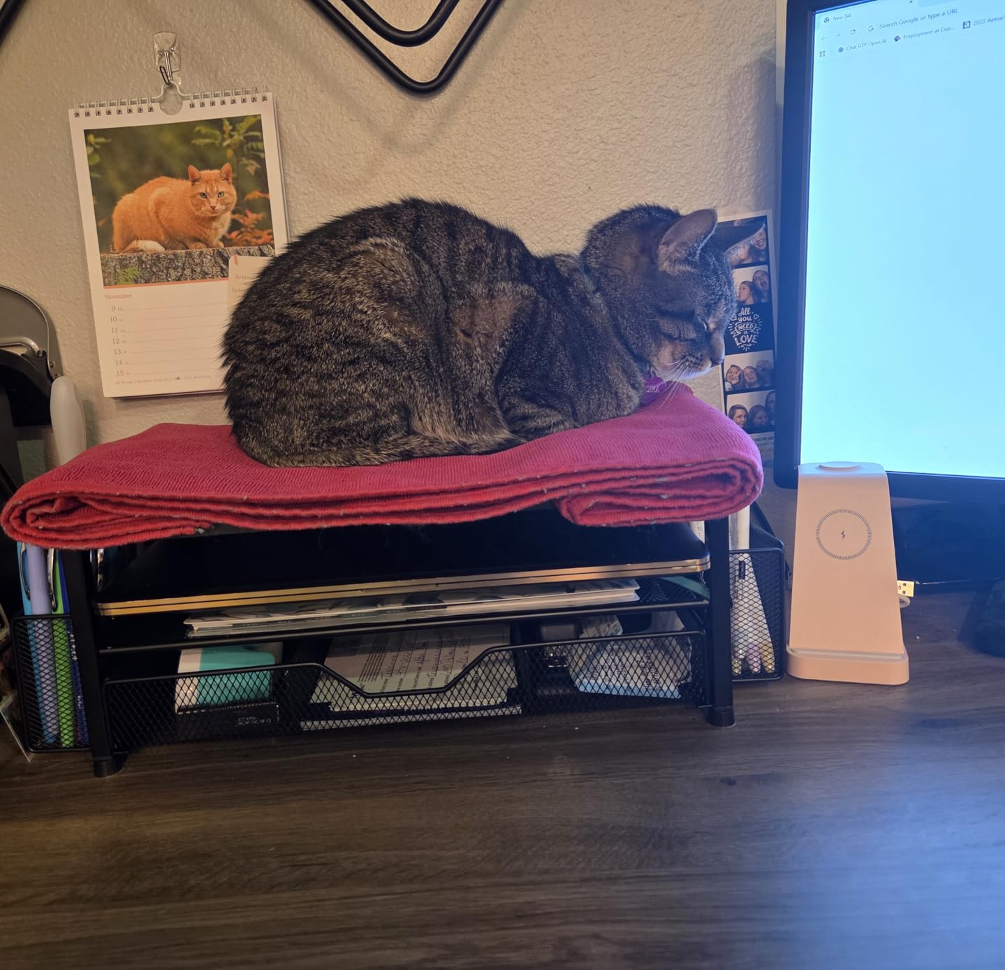 Desk Organizer and Accessories, 2-Tier Computer Monitor Stand Riser with Drawer and 2 Pen Holders, Laptop Stand, Office Desk Accessories for Office Supplies, Black - Customer Photo 1