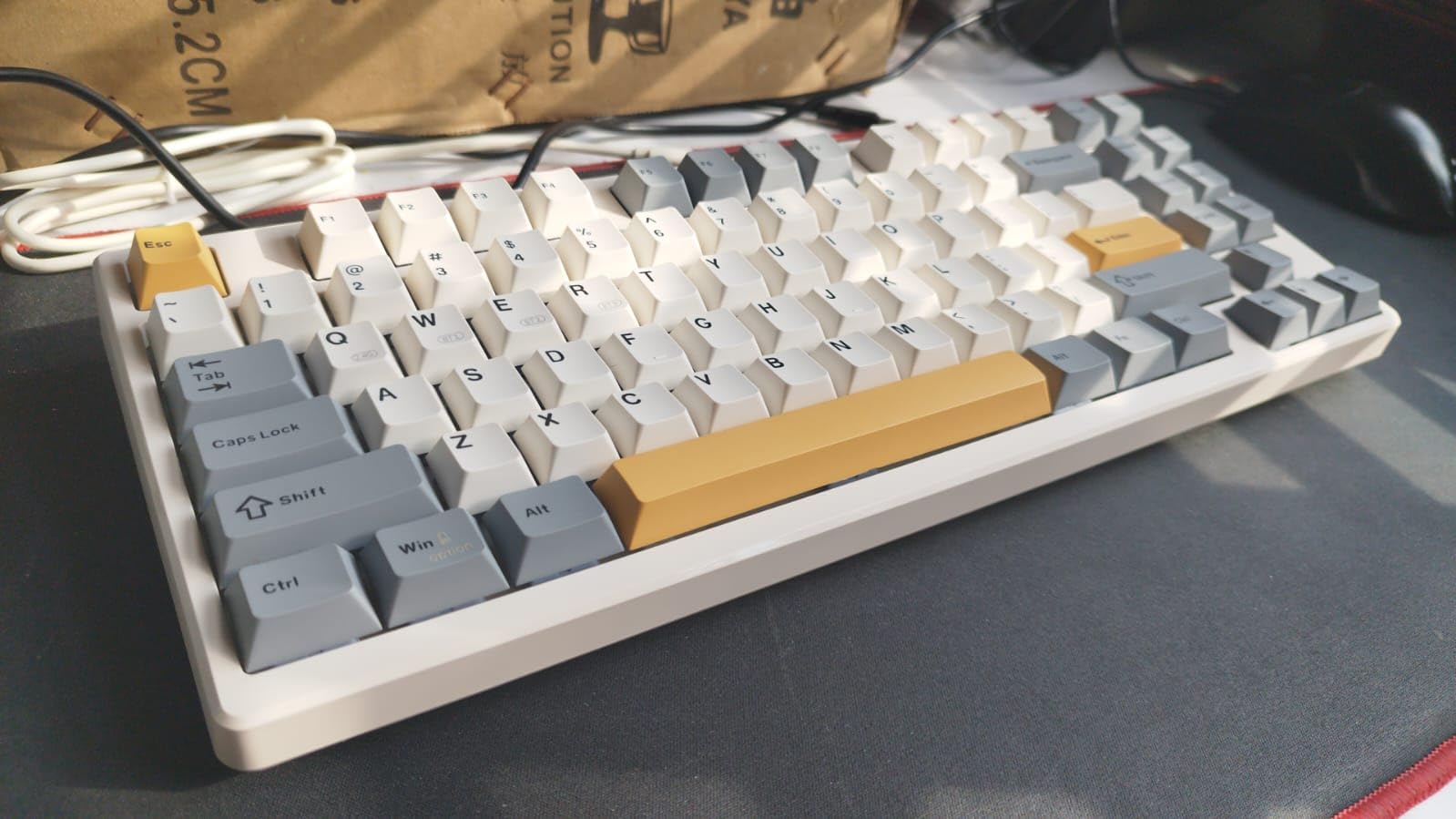 Wireless Mechanical Keyboard,Gasket Mounted with Creamy Sound,Bluetooth/2.4GHz/USB-C,Custom Hot Swappable,RGB Backlit,75% Compact Layout for Gaming/Typing/Win/Mac/PC (Retro Beige,Linear Switch) - Customer Photo 1
