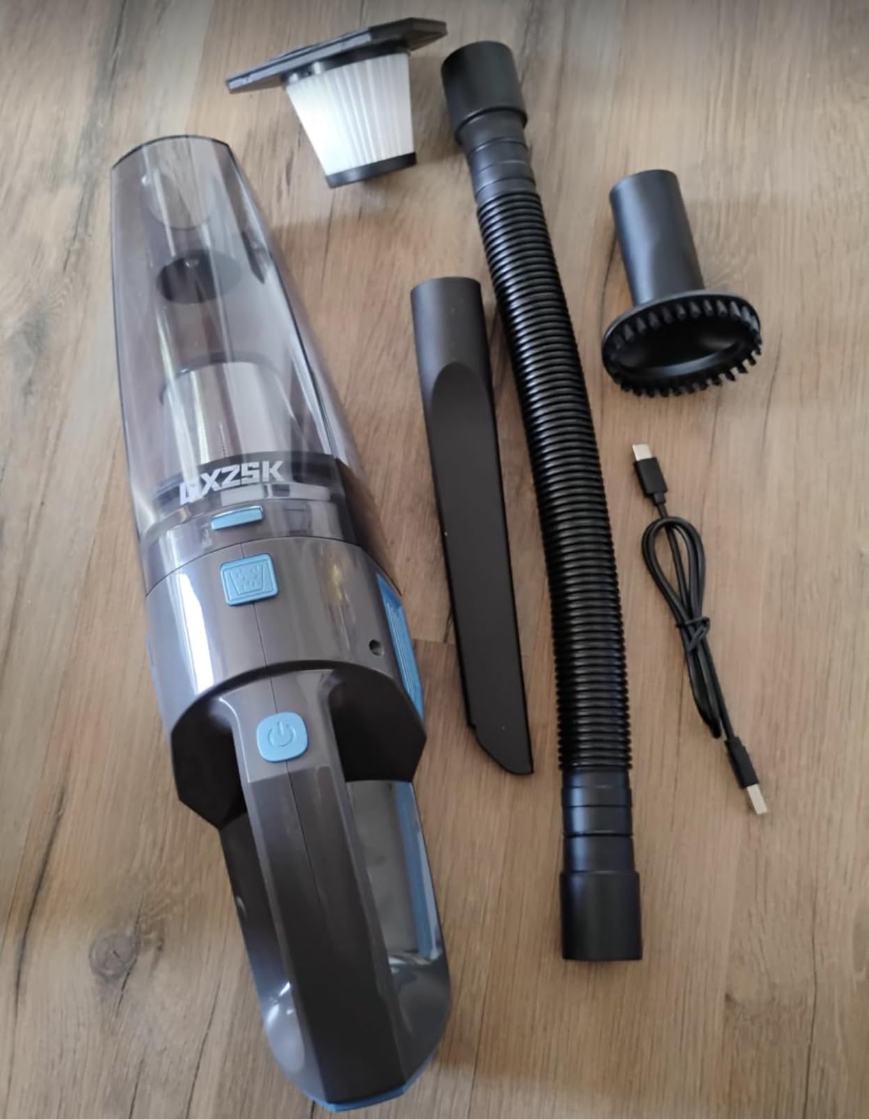 Handheld Vacuum Cordless, 15000PA Strong Suction Hand Held Car Vacuum Cleaner Rechargeable, Portable Hand Vacuum with Multi-Nozzles & Washable Filter for Home Office, Car, Pets customer photo 1