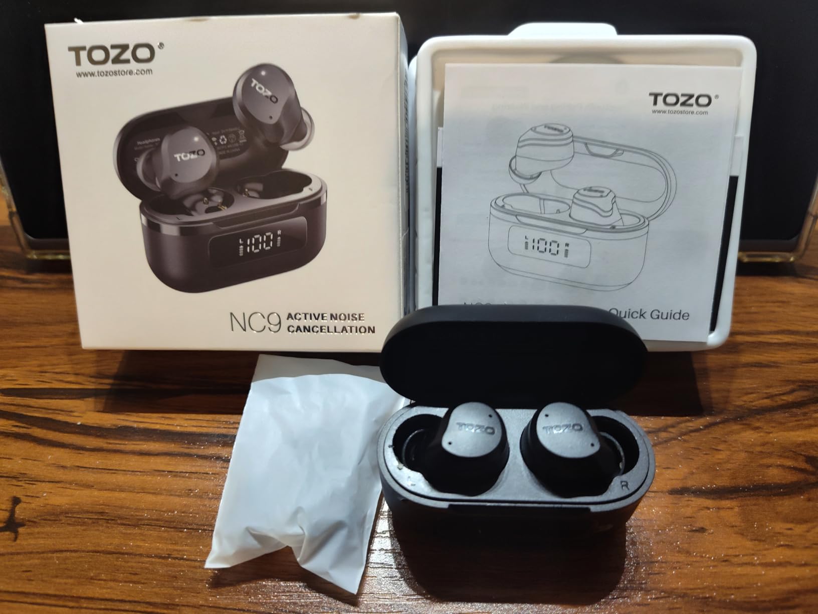 TOZO NC9 Hybrid Active Noise Cancelling Wireless Earbuds, 6 Mics ENC Clear Call, IPX8 Waterproof, in Ear Bluetooth 5.3 Headphones Stereo Bass Ear Buds 59H Playtime with LED Display 32 EQs via APP - Customer Photo 1