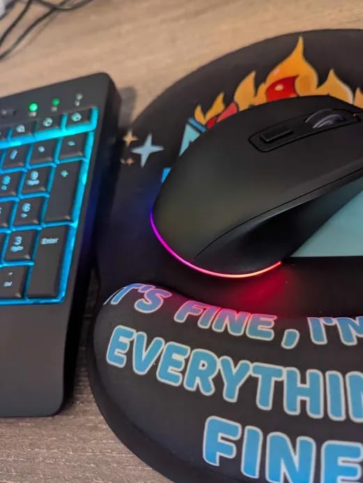 Wireless Keyboard and Mouse Combo- VEILZOR 2.4G Rechargeable Keyboard with Phone Holder, Ergonomic Wrist Rest, 9 RGB Backlit Effects, Silent Keyboard Mouse Set for Windows, Laptop, PC - Customer Photo 1