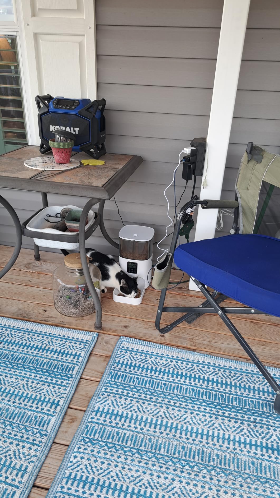 Automatic Cat Feeder, 4L Cat Food Dispenser with 10s Voice Recorder, Pet Feeder up to 8 Meals per Day, Timed Dog Feeder with Dry Food Sealed Ring (White, 4L-Basic) - Customer Photo 5