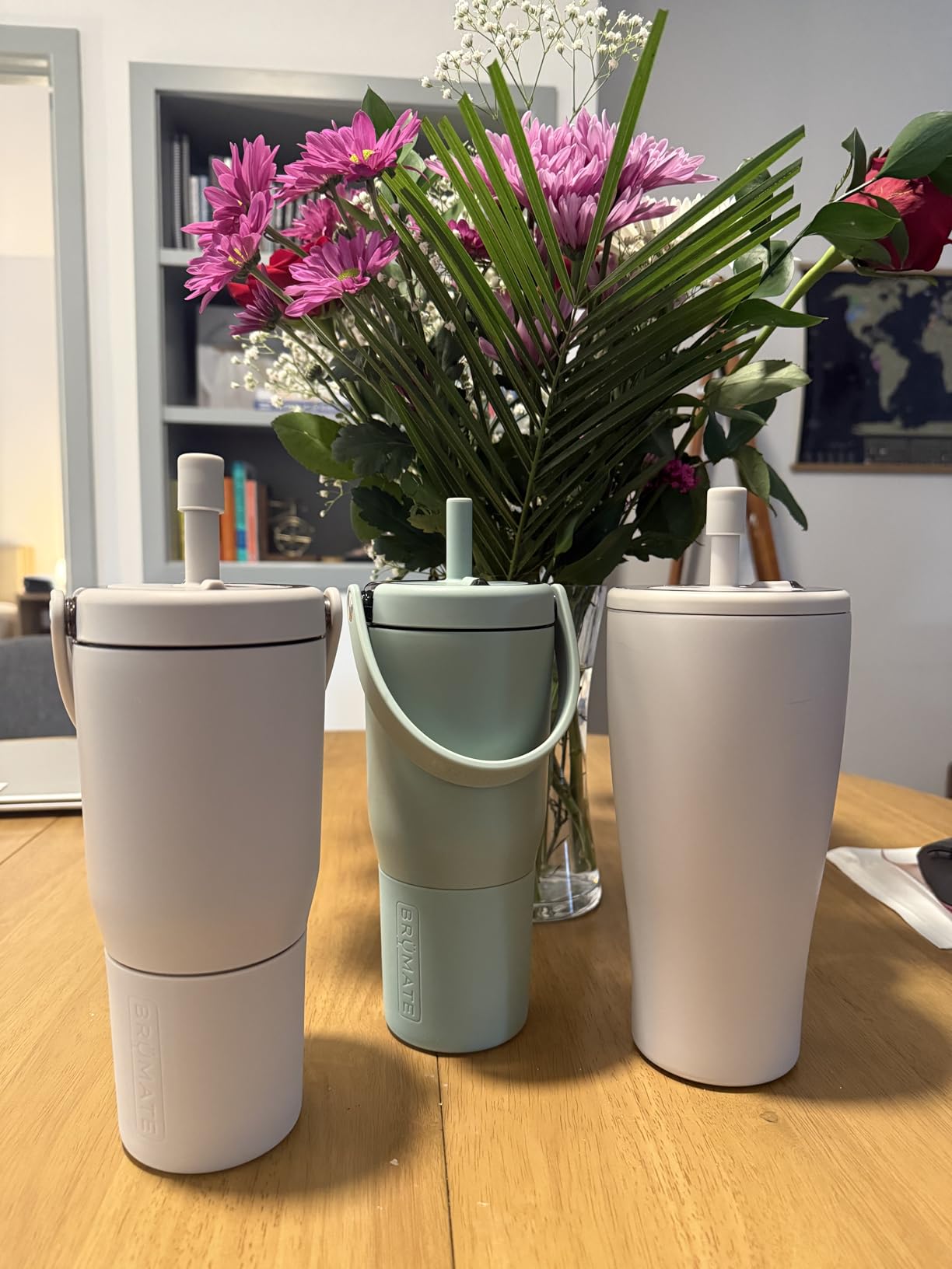 BrüMate Resa 35oz 100% Leakproof Tumbler w/Handle & Straw | Flexible SoftSip Straw | Silicone Sleeve for Durability | Stainless Steel | Cup Holder & Travel Friendly Water Bottle (Nightfall Blue) - Customer Photo 3