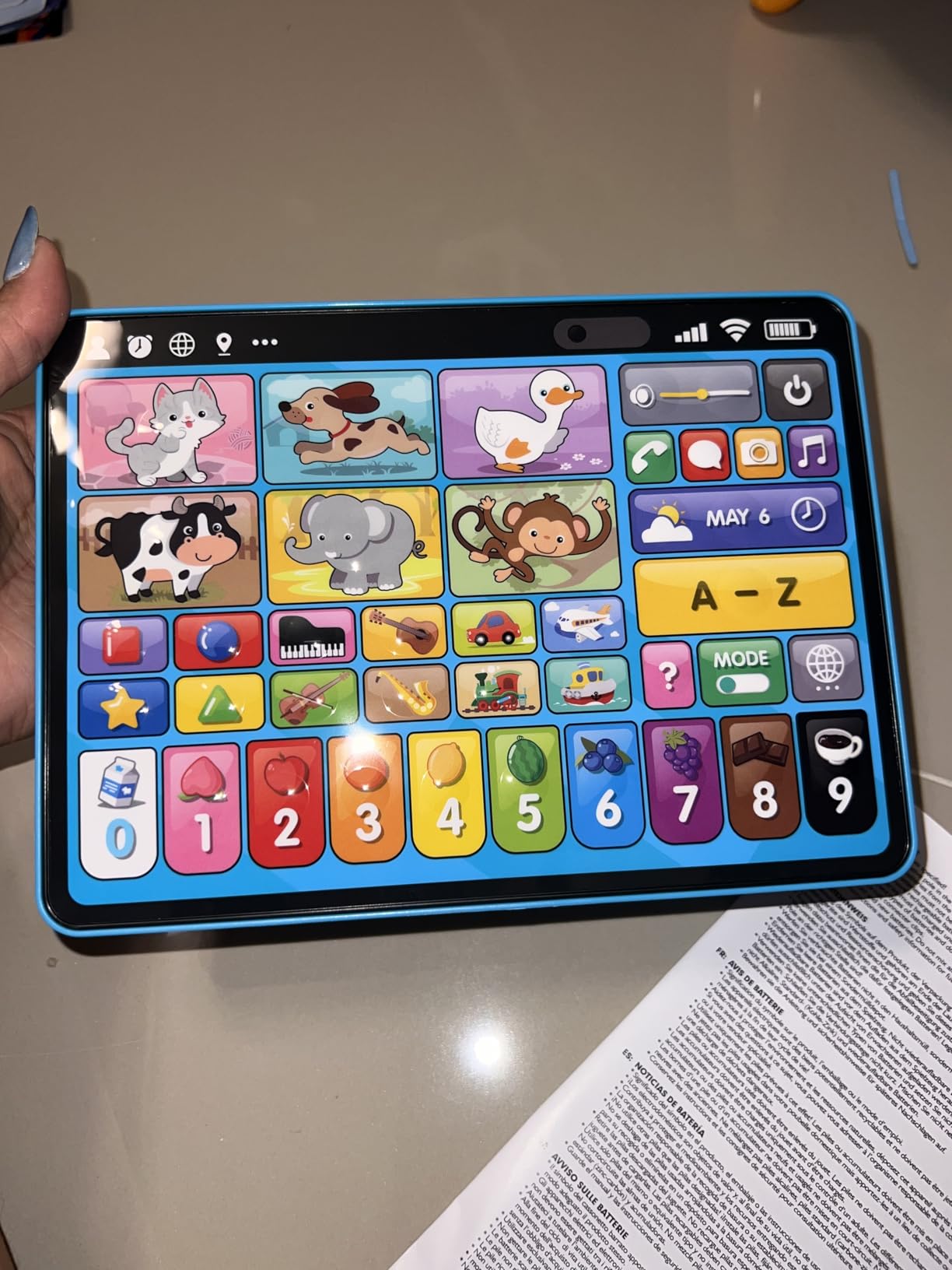 Trilingual Learning Toy Tablet with Music & Sound, Montessori Speech Musical Therapy Toys - Customer Photo 1