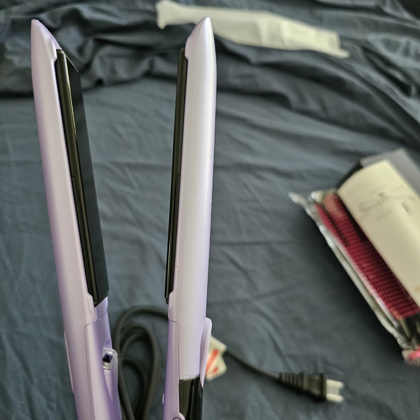 Hair Straightener 1 Inch Flat Iron and Curler 2 in 1 Titanium Ceramic Ionic Dual Voltage Straightener with Heat-Resistant Silicone, for Less Frizz, Shinier & Smoother - Customer Photo 2