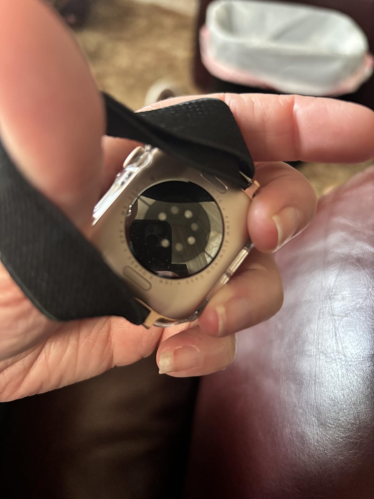 Apple Watch Series 10 [GPS, 42mm] - Rose Gold Aluminum Case with Plum Sport Loop (Renewed) - Customer Photo 2