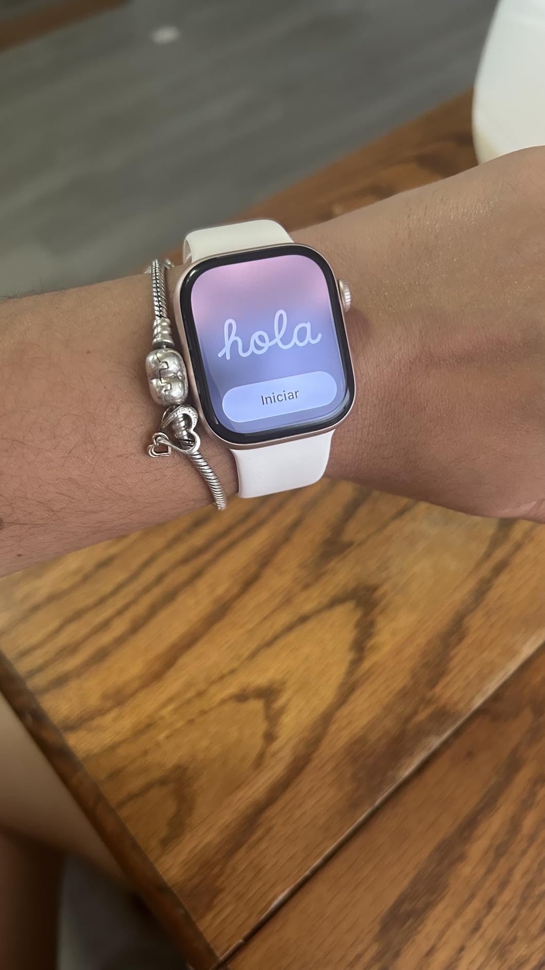 Apple Watch Series 10 [GPS, 42mm] - Rose Gold Aluminum Case with Light Blush Sport Band, S/M (Renewed) - Customer Photo 2