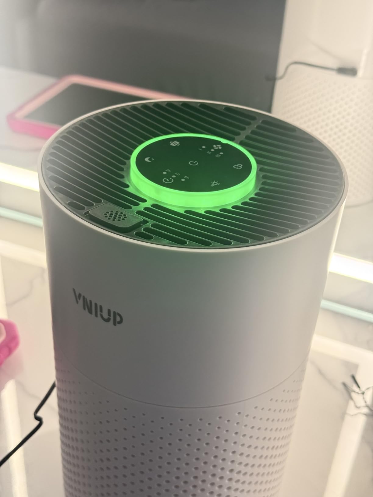 Air Purifiers for Bedroom Home up to 1000 ft², Vniup H14 True HEPA Room Air Purifiers for Bedroom, with Fragrance Function Sleep Mode& Light Mode Air Cleaner for Pet Dander Odor Dust Smoke - Customer Photo 1
