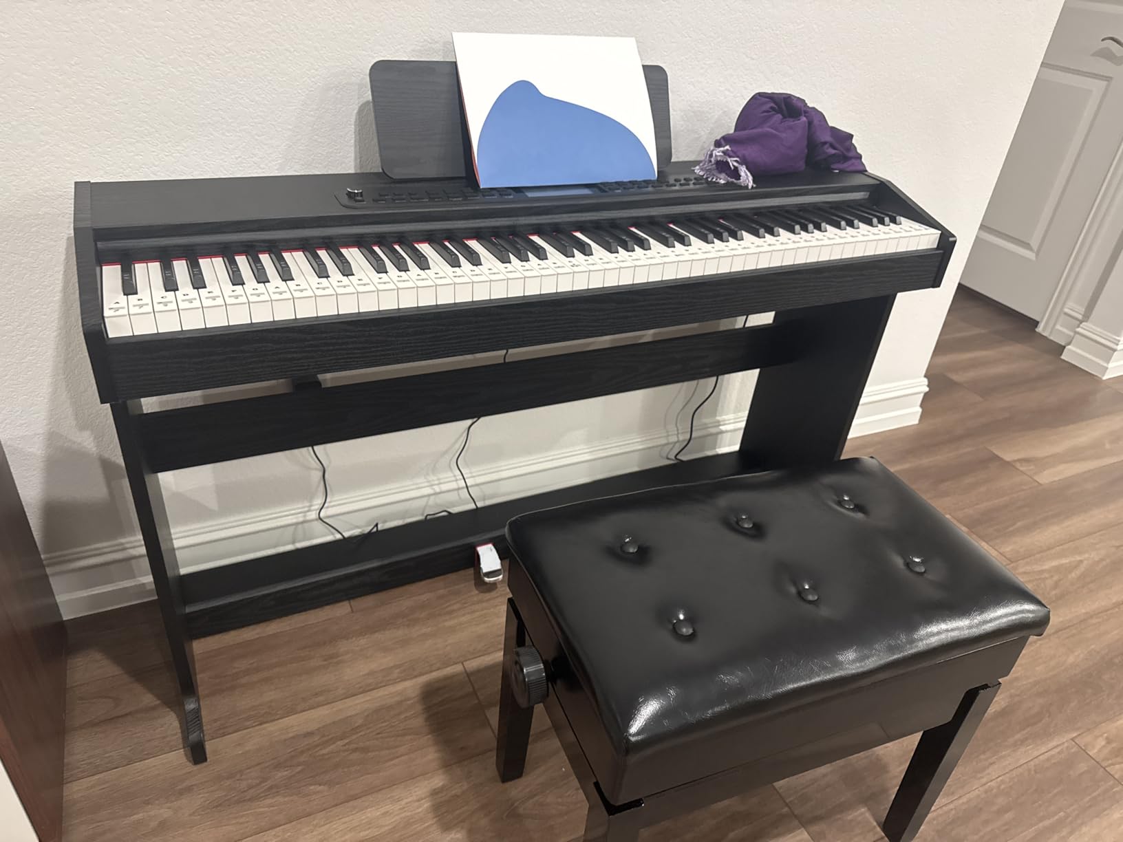 Donner DDP-95 Digital Piano with 88 Key Weighted Keyboard, Beginner Full Size Electric Piano Keyboard Boast Wireless Connection, 4.3
