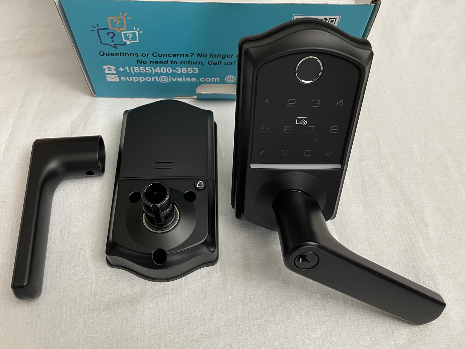 Veise VE017-L Fingerprint Smart Lock with 2 Lever Handles, Keyless Entry Front Door Lock Set, App Control, Electronic Digital Keypad Deadbolt, Easy Installation, Emergency Power Port, Matte Black Customer Review Veise VE017-L Fingerprint Smart Lock with 2 Lever Handles, Keyless Entry Front Door Lock Set, App Control, Electronic Digital Keypad Deadbolt, Easy Installation, Emergency Power Port, Matte Black - Customer Photo 4