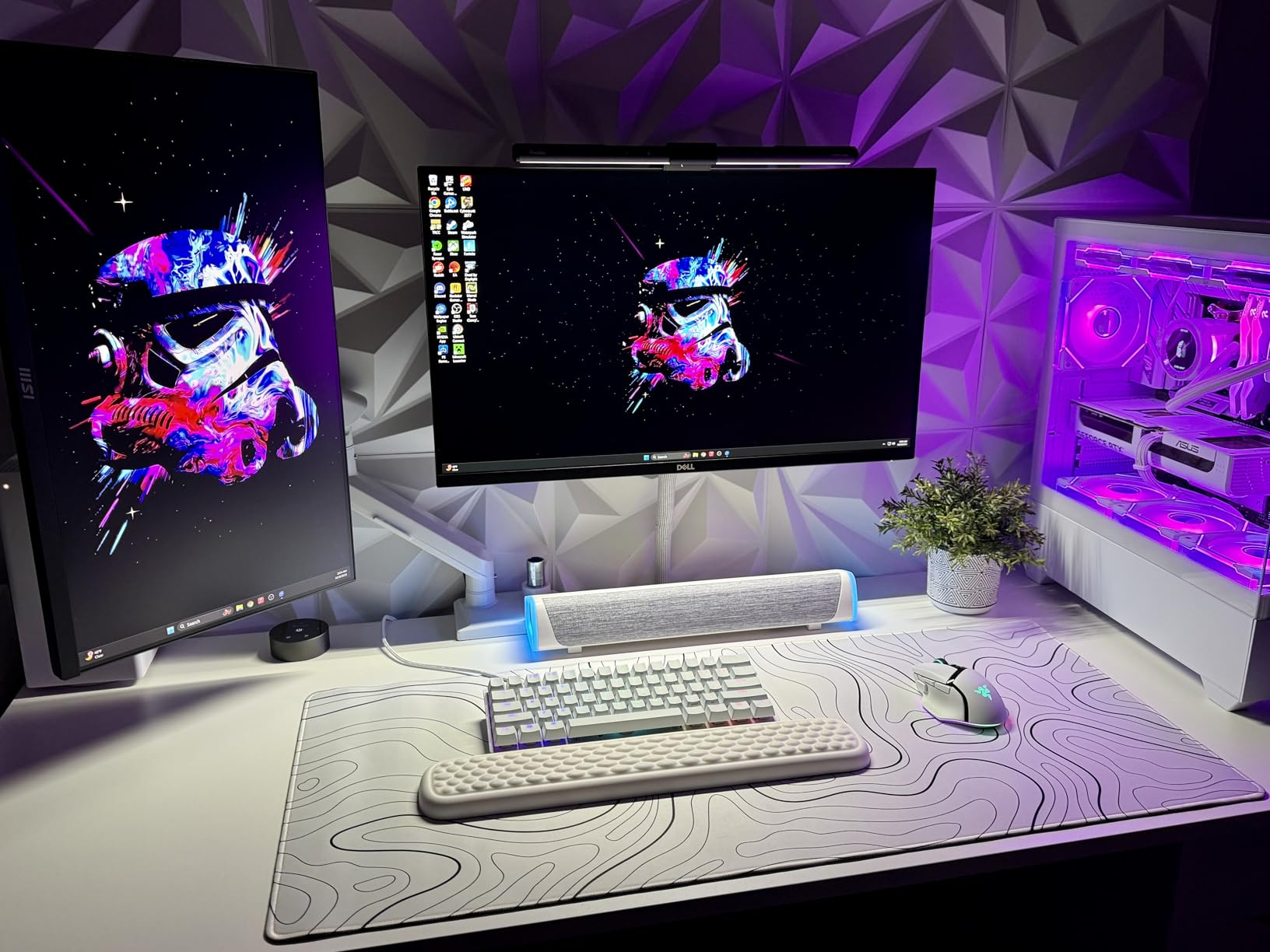 Dual Monitor Mount for 32 27 24 22inch Screens, Gas Spring Monitor Stand for 2 Monitor, Full Adjustable Monitors Desk Mount with C-Clamp＆Grommet Base, Each Arm Holds 4.4-22 lbs, Freelift Pro Black - Customer Photo 2