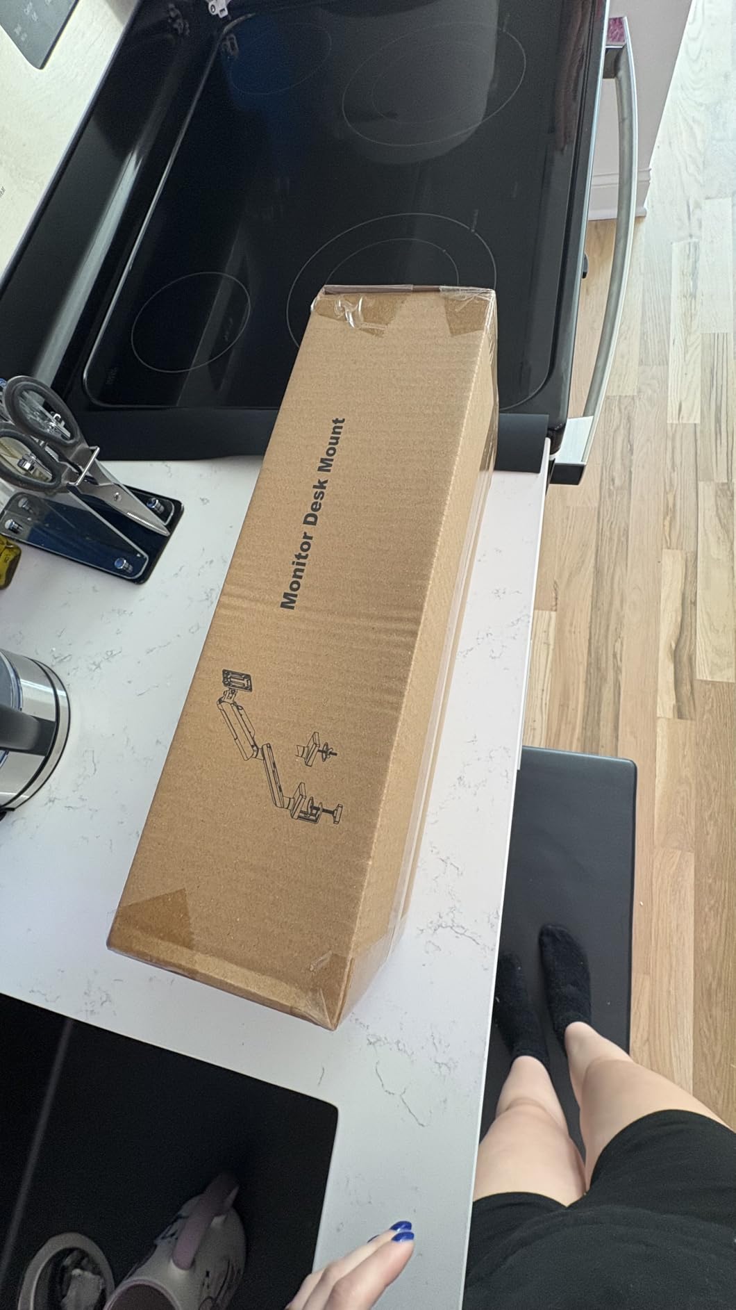 Single Monitor Desk Mount, 13-32 inch Adjustable Gas Spring Monitor Arm, Computer Monitor Stand Holder with Clamp and Grommet Base, Fits 4.4 to 22lbs Screens, VESA Mount Bracket, Black, Freelift Pro - Customer Photo 1