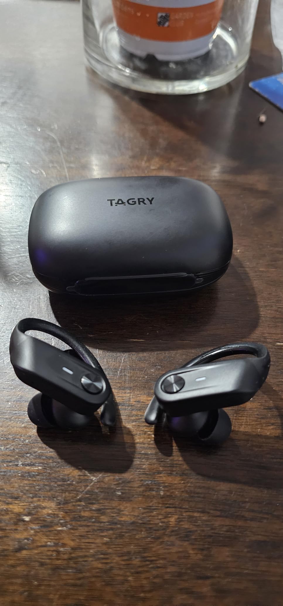 TAGRY Bluetooth Headphones Wireless Earbuds 80Hrs Playtime IPX7 Waterproof Digital Display Sport Ear Buds with Earhook Mic in-Ear Earphones Stereo Sound Earbud for Workout Running Exercise Gym Black - Customer Photo 1