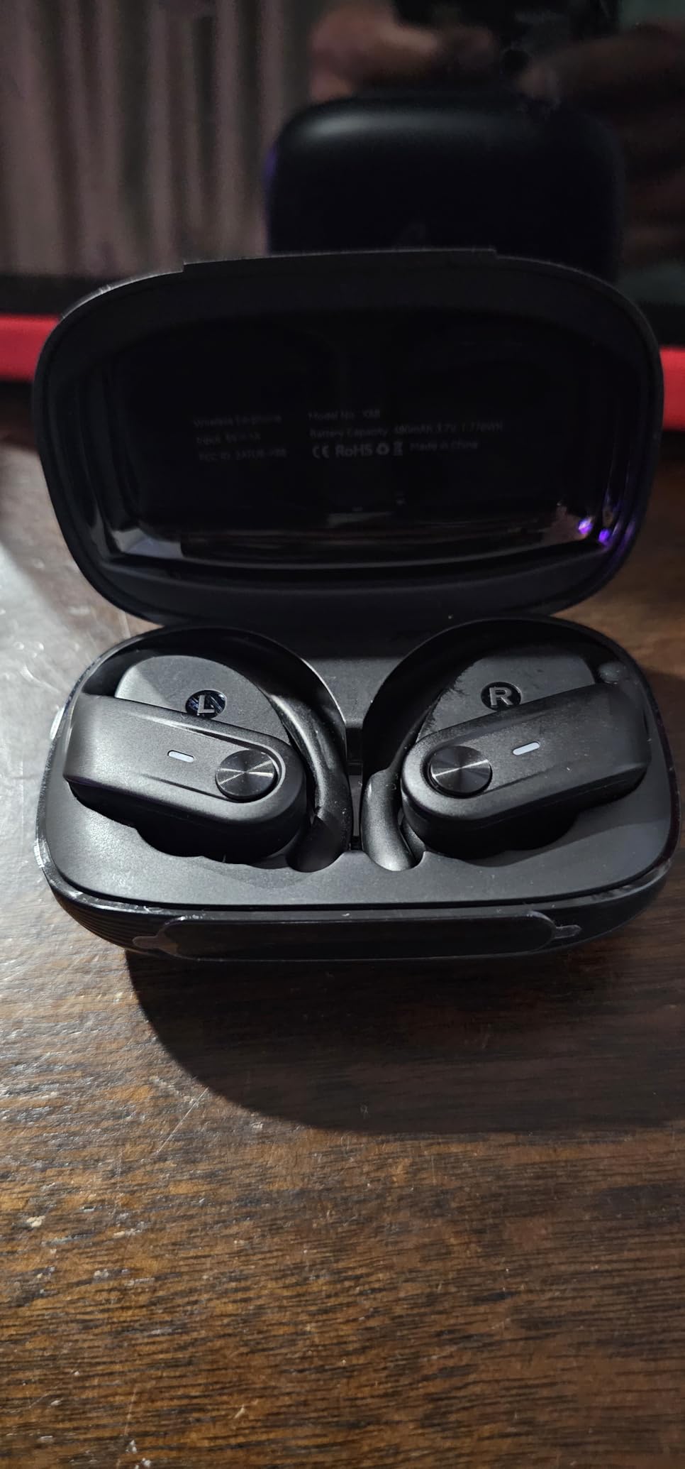 TAGRY Bluetooth Headphones Wireless Earbuds 80Hrs Playtime IPX7 Waterproof Digital Display Sport Ear Buds with Earhook Mic in-Ear Earphones Stereo Sound Earbud for Workout Running Exercise Gym Black - Customer Photo 2