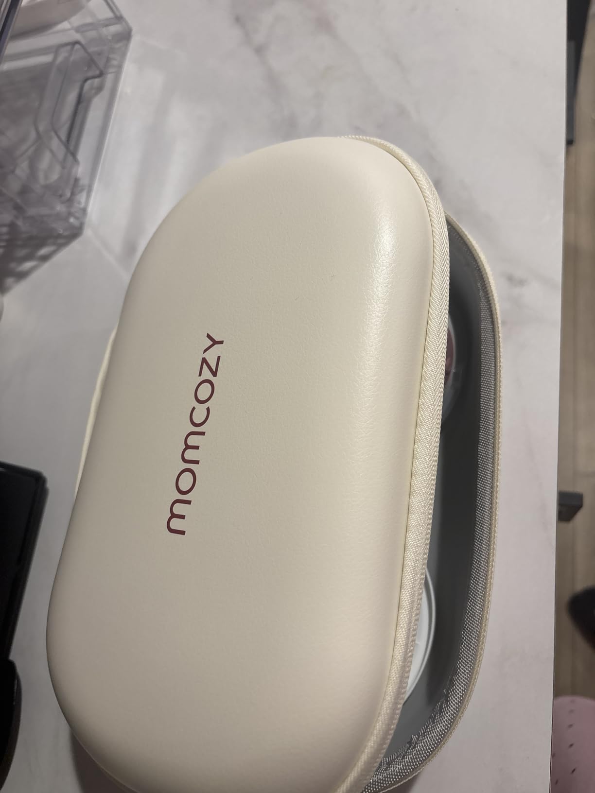 Momcozy M5 Hands-Free Wearable Breast Pump, Double-Sealed Flange for Baby-Like Comfort, 3 Modes & 9 Suction Levels, Portable Electric Pump – 24mm, 2-Pack Cozy Red - Customer Photo 1