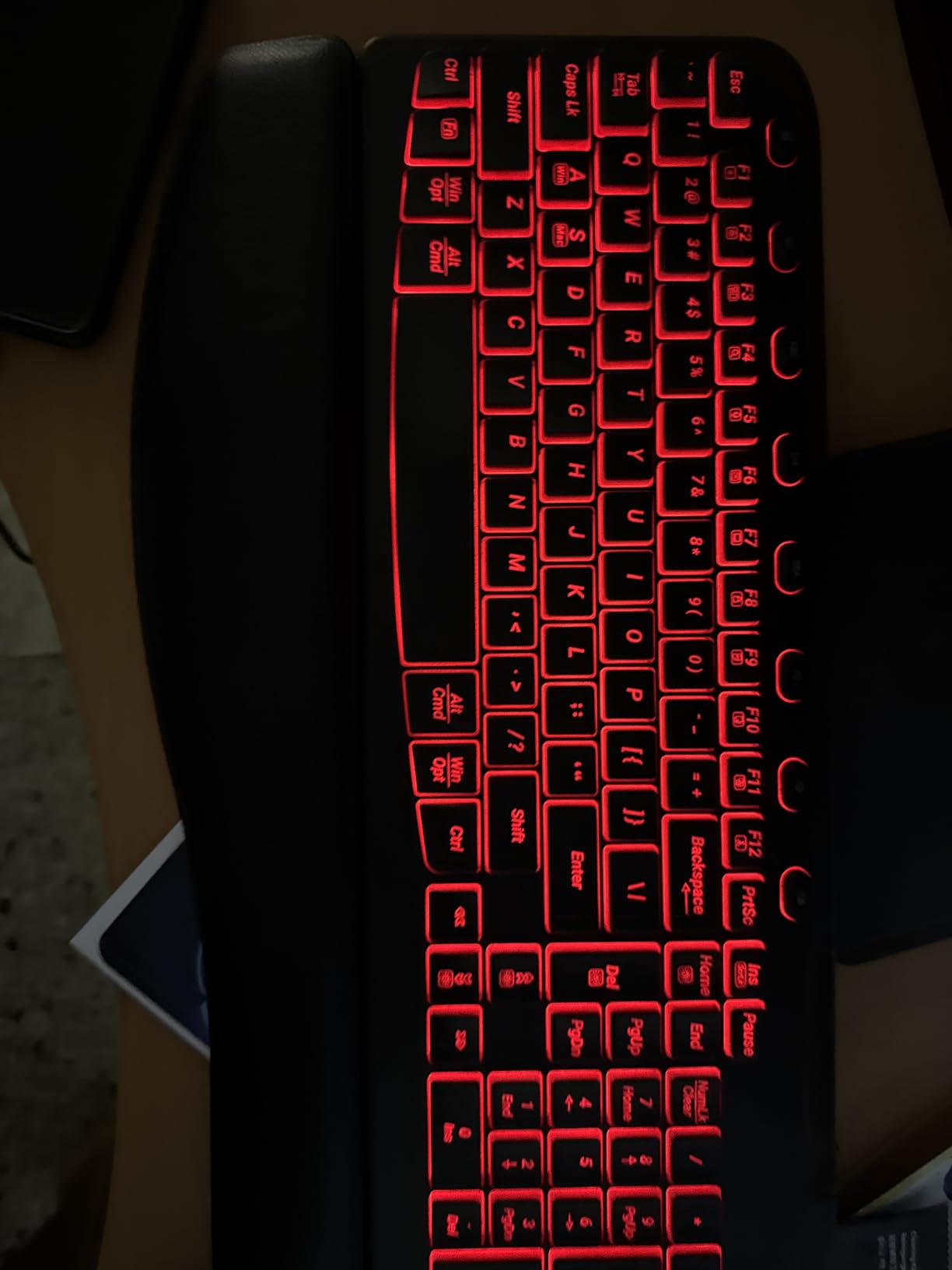 SABLUTE Ergonomic Wireless Keyboard and Mouse Combo - Wave Keyboard with Soft Leather Wrist Rest, Resistant Keys, RGB Backlit Rechargeable Set for PC/Mac/Chromebook (Black) - Customer Photo 1