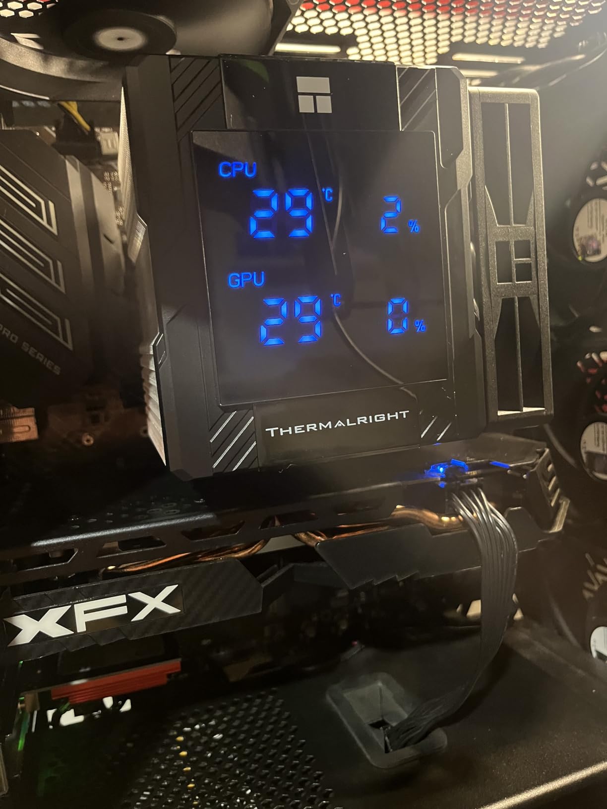 Thermalright Peerless Assassin 120 Digital ARGB Black CPU Air Cooler, Digital Screen Top Cover,6 Heatpipes Computer CPU Cooler, for AM4/AM5,Intel LGA1700/1851/1150/1151/1200, PC Cooler-Black ARGB Customer Review Thermalright Peerless Assassin 120 Digital ARGB Black CPU Air Cooler, Digital Screen Top Cover,6 Heatpipes Computer CPU Cooler, for AM4/AM5,Intel LGA1700/1851/1150/1151/1200, PC Cooler-Black ARGB - Customer Photo 1