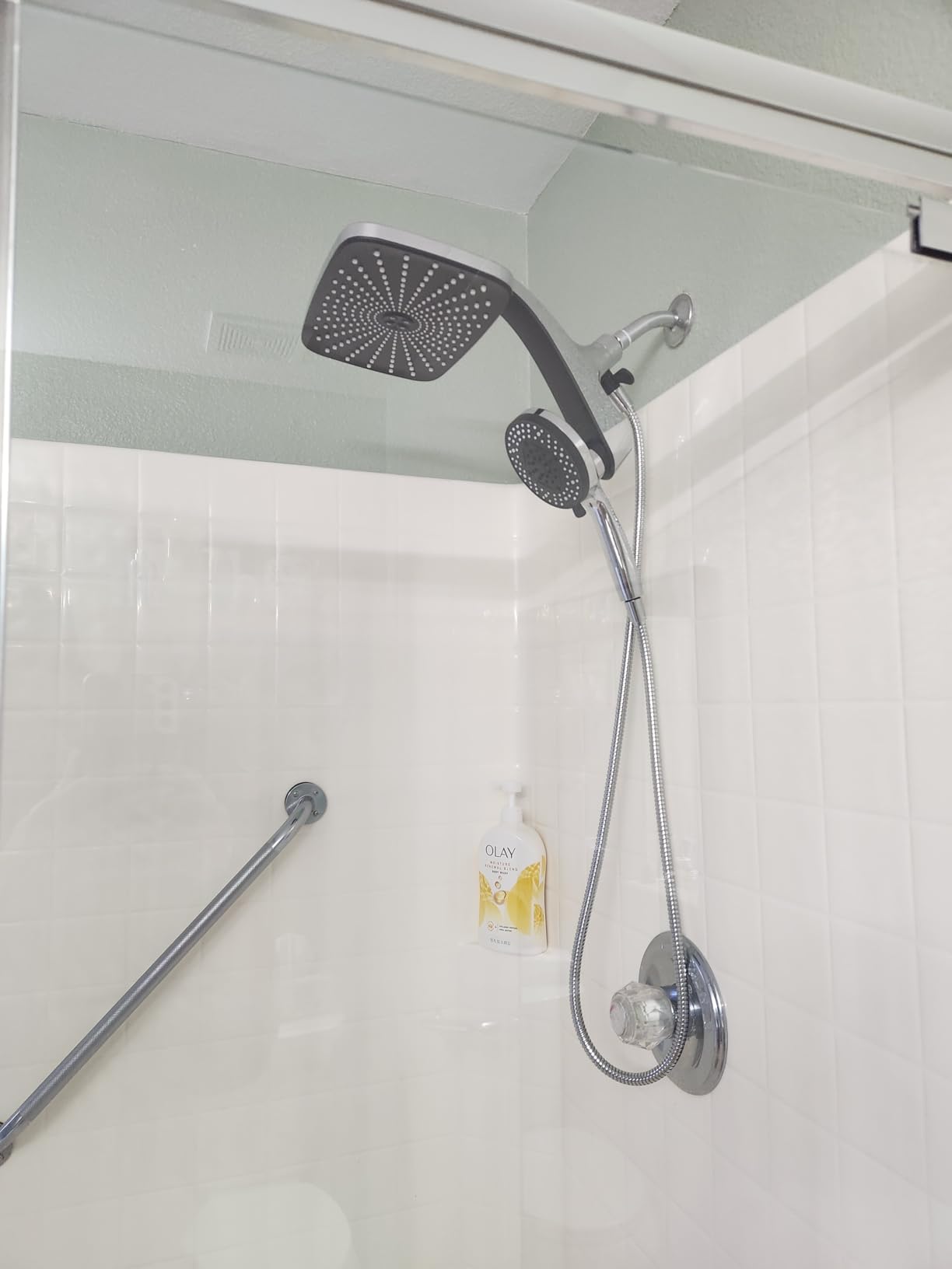 High Pressure Rain Shower Head: Upgrade Shower Heads with Handheld Spray Combo with Fixed Showerhead and 10 Sprays Handheld Shower Head, Detachable Showerheads Built-in Magnetic Docking and Power Jets - Customer Photo 1