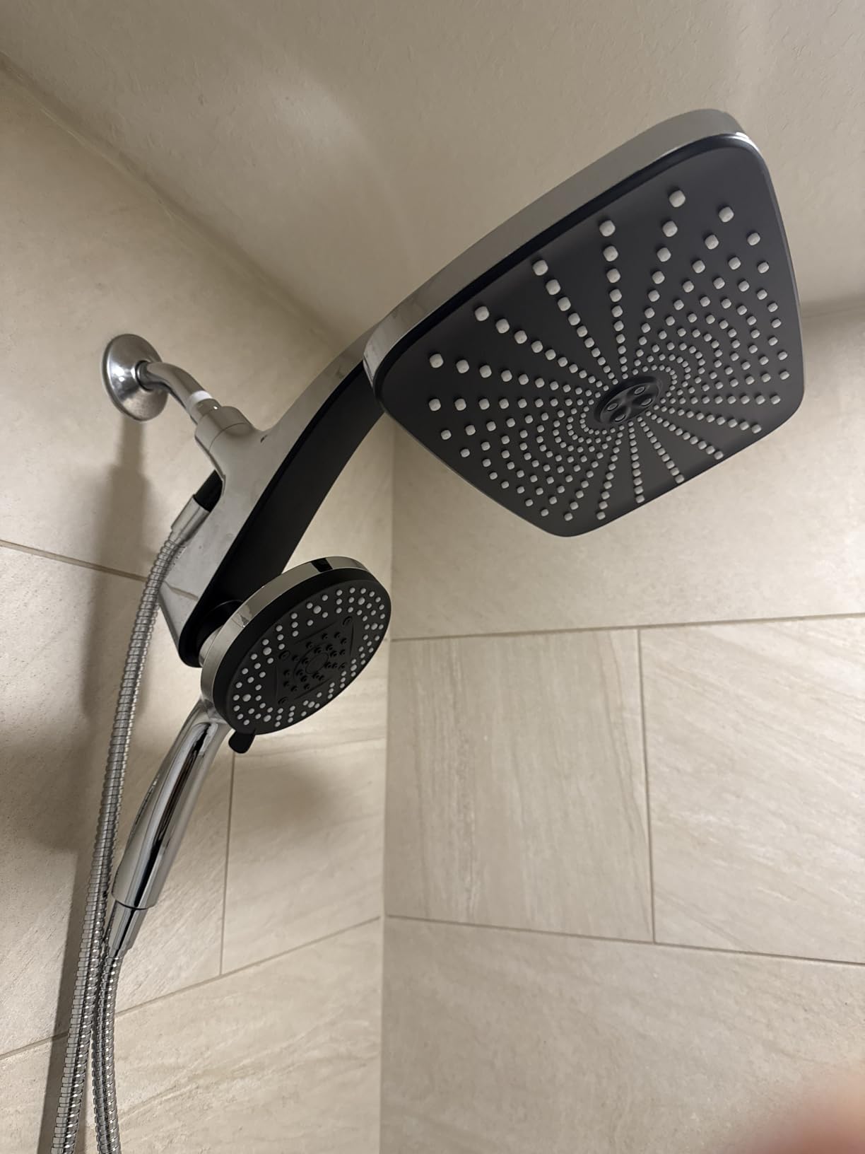 High Pressure Rain Shower Head: Upgrade Shower Heads with Handheld Spray Combo with Fixed Showerhead and 10 Sprays Handheld Shower Head, Detachable Showerheads Built-in Magnetic Docking and Power Jets - Customer Photo 3