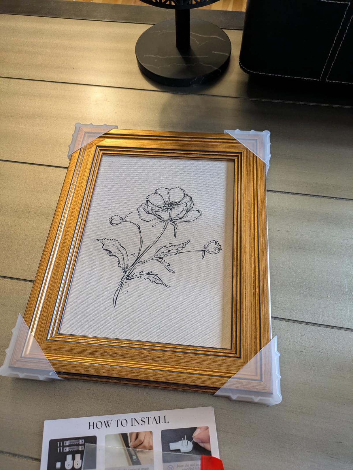 VIYYIEA Vintage Gold Framed Wall Art for Living Room, Birds Canvas Prints Home Decor, Sketch Painting Picture, Bedroom Wall Decor Gifts for Friends or Family -【Hummingbird】-(10L x 8W) - Customer Photo 1