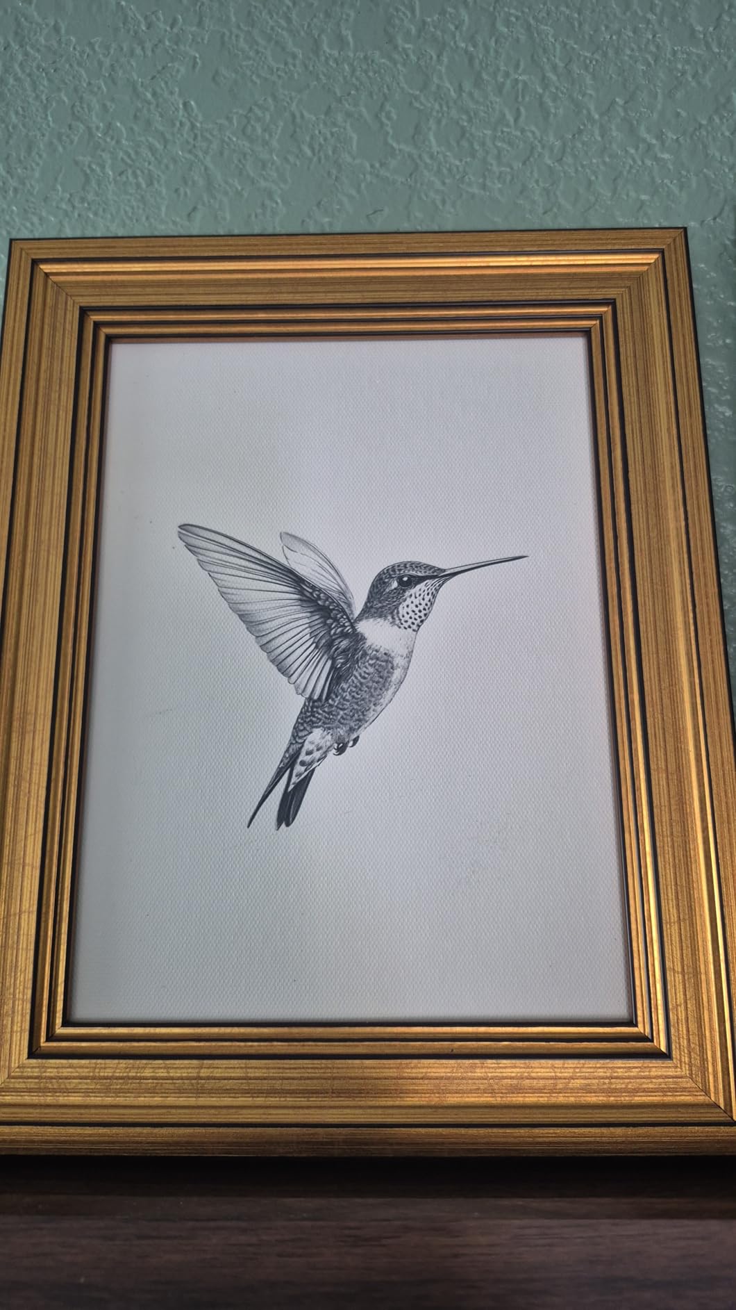 VIYYIEA Vintage Gold Framed Wall Art for Living Room, Birds Canvas Prints Home Decor, Sketch Painting Picture, Bedroom Wall Decor Gifts for Friends or Family -【Hummingbird】-(10L x 8W) - Customer Photo 3