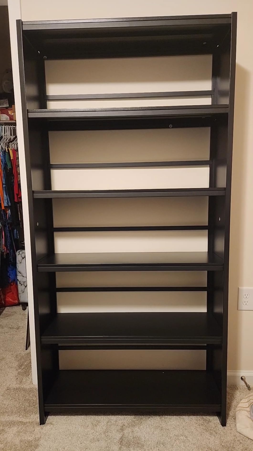 5 Tier Metal Bookshelf, Black 69 5 Tier Metal Bookshelf, Black 69