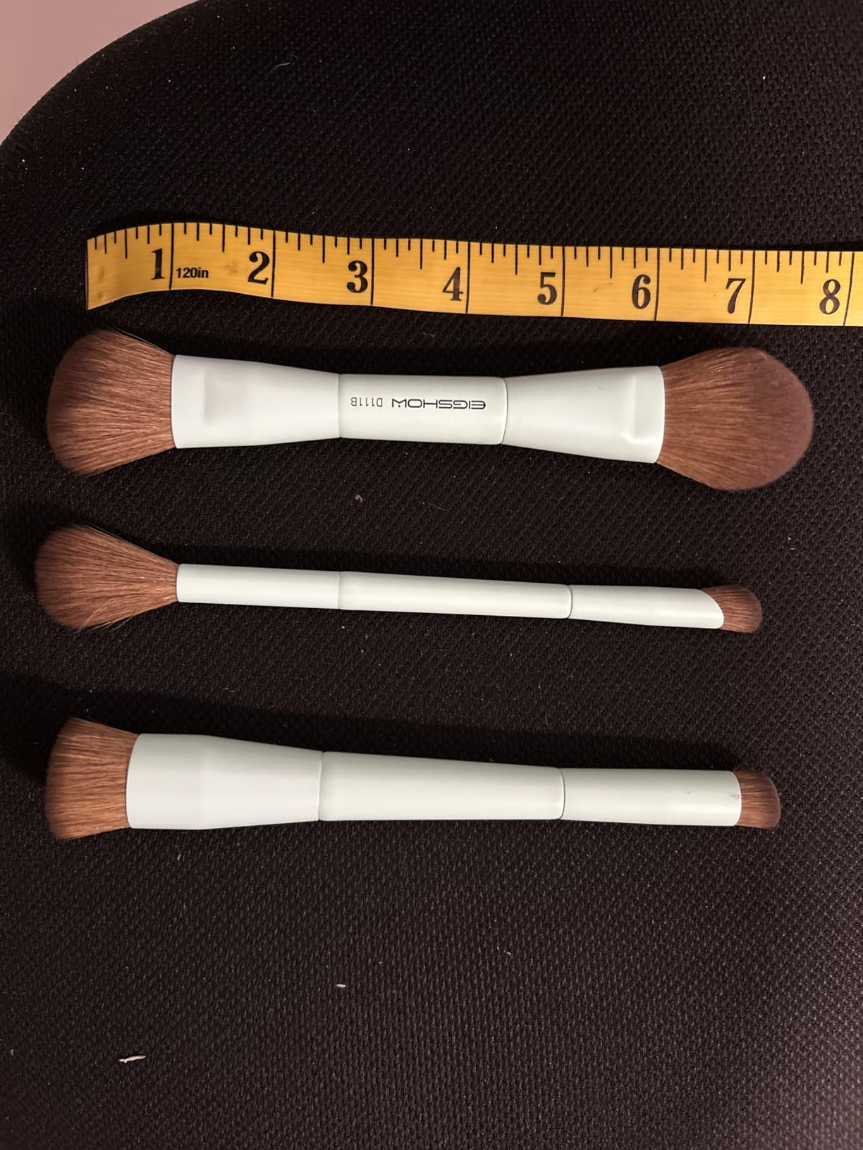 EIGSHOW Makeup Brush Set, 3Pcs Dual Ended Face Makeup Brushes for Foundation Powder Contour Highlight Concealer Nose Shadow, Travel Gift Set (Cyan) Customer Review EIGSHOW Makeup Brush Set, 3Pcs Dual Ended Face Makeup Brushes for Foundation Powder Contour Highlight Concealer Nose Shadow, Travel Gift Set (Cyan) - Customer Photo 1