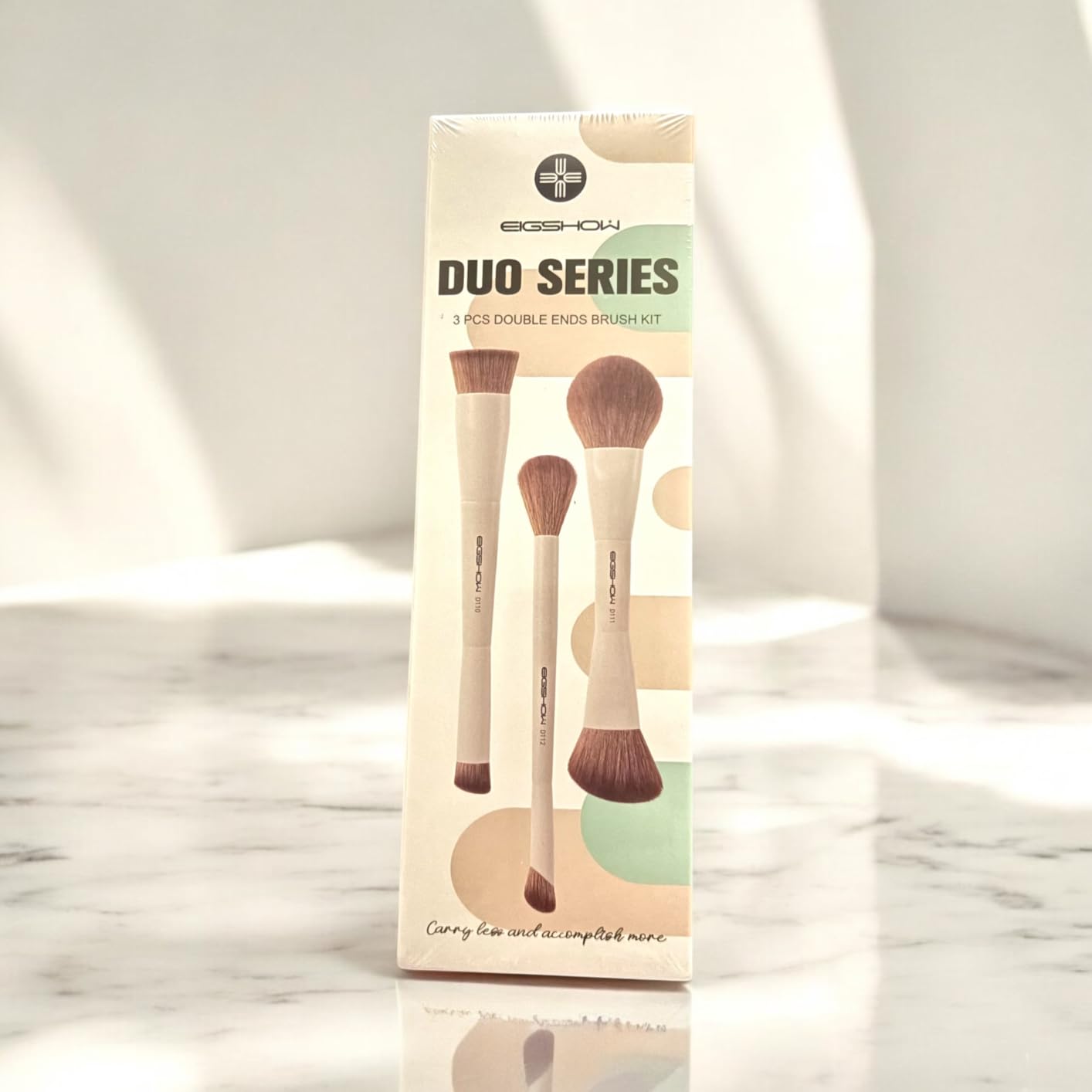 EIGSHOW Makeup Brush Set, 3Pcs Dual Ended Face Makeup Brushes for Foundation Powder Contour Highlight Concealer Nose Shadow, Travel Gift Set (Cyan) Customer Review EIGSHOW Makeup Brush Set, 3Pcs Dual Ended Face Makeup Brushes for Foundation Powder Contour Highlight Concealer Nose Shadow, Travel Gift Set (Cyan) - Customer Photo 2