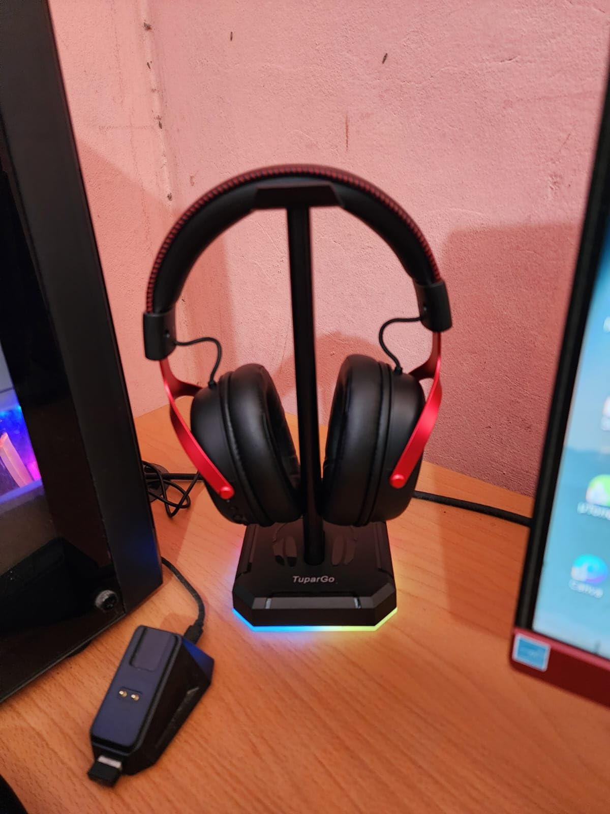 MCHOSE V9 Wireless Gaming Headset 7.1 Surround Sound for PS5 PS4 PC SWITCH TOPSPEED Gaming Headphones with Noise Canceling Mic, 125Hr Battery, Low 15ms Latency, Lightweight, BT 5.3 FPS Games Black&Red Customer Review MCHOSE V9 Wireless Gaming Headset 7.1 Surround Sound for PS5 PS4 PC SWITCH TOPSPEED Gaming Headphones with Noise Canceling Mic, 125Hr Battery, Low 15ms Latency, Lightweight, BT 5.3 FPS Games Black&Red - Customer Photo 2