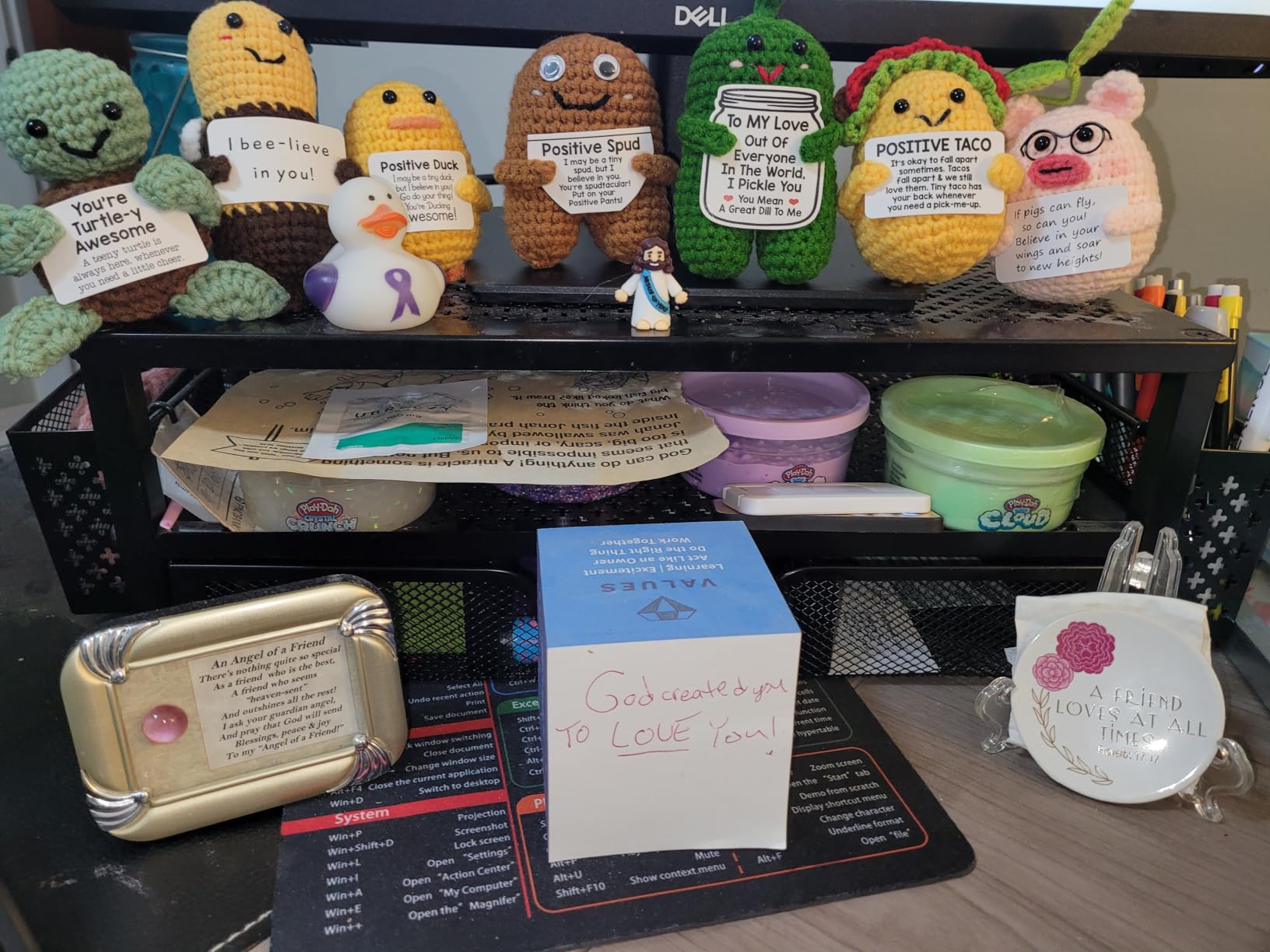 SACHPER Pickle Buddies Turtle-y Awesome Friend - Emotional Support Crochet Doll Handmade Positive Desk Decor Crochet Animals Gifts Emotional Support Plush for Anxiety & Stress Relief - Customer Photo 2