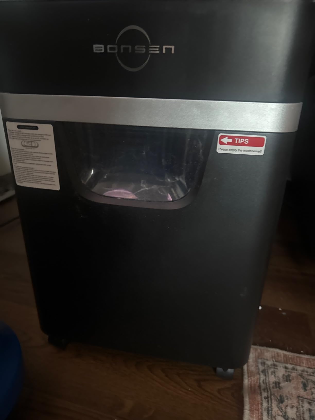 BONSEN 14-Sheet Paper Shredder for Home Office, Heavy Duty Cross Cut Shredder with 5.3 Gal Pullout Bin, Quiet Shredder for CDs/Credit Card/Staple, P-4 Security, Anti-Jam System - Customer Photo 2