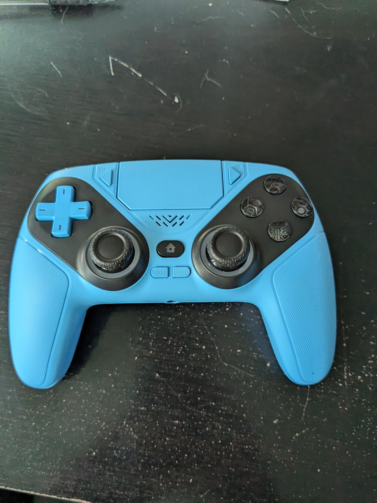 Dinosoo RGB Wireless Controller for PS5/PlayStation 5 PC, Bluetooth Controller with Turbo, Macro, Dynamic Vibration, 6-Axis Motion Control, 3.5mm Audio Jack, 1000mAh Battery, Speaker - Blue - Customer Photo 1